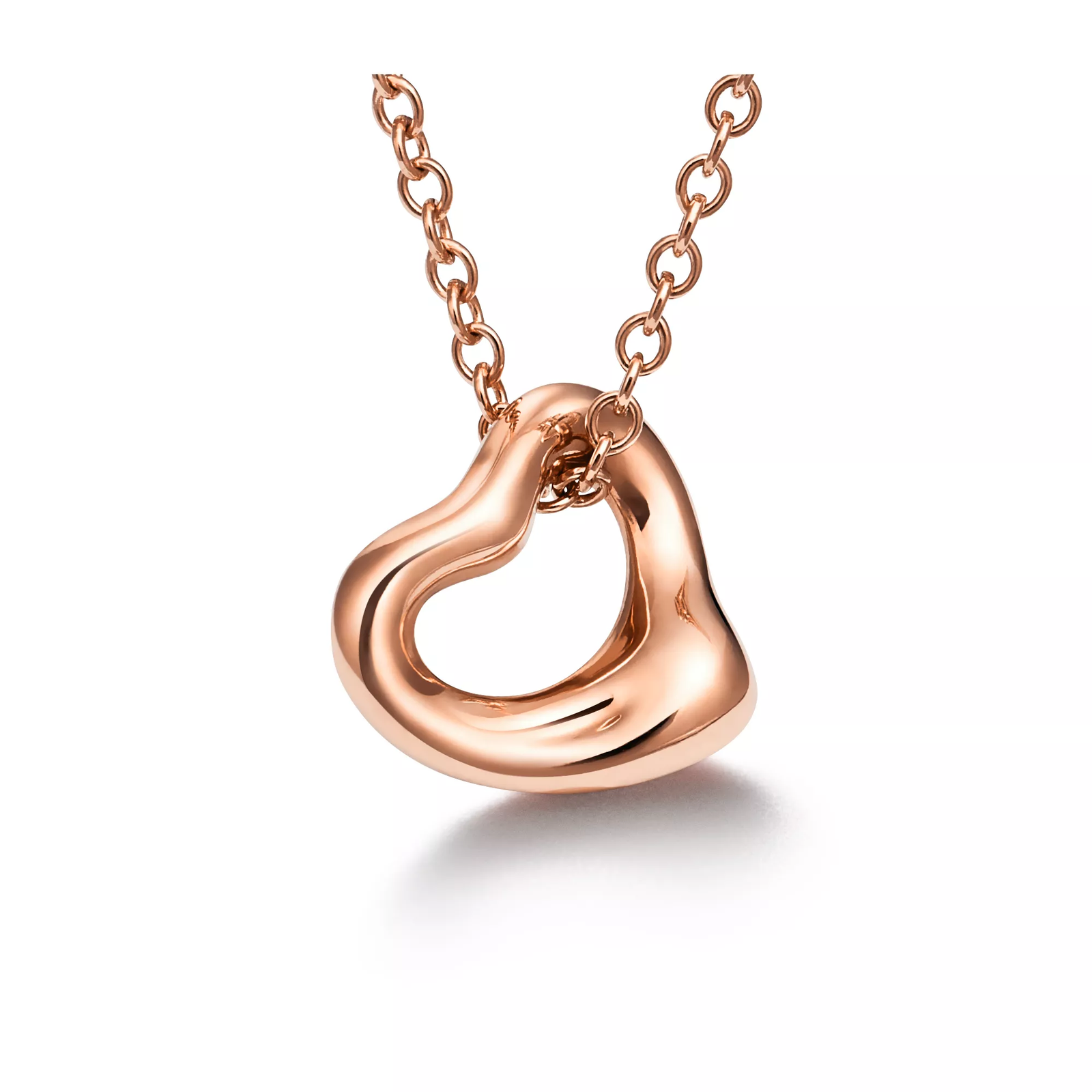 Open Heart Pendant in Rose Gold, 7 mm