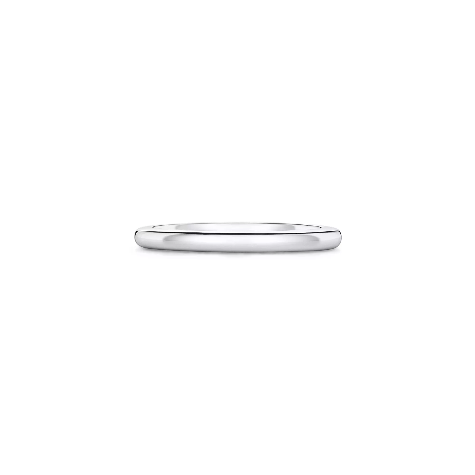 Wedding Band Ring in Platinum with Diamonds, 2 mm Wide