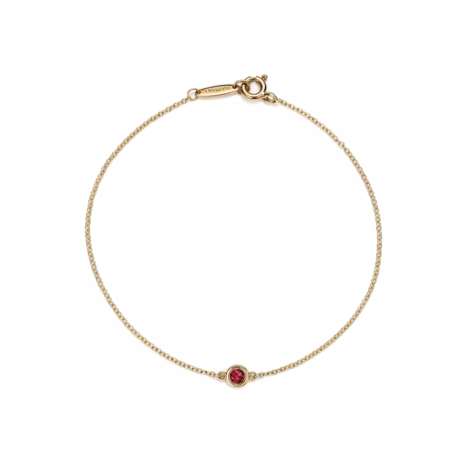 Color by the Yard Bracelet in Yellow Gold with a Ruby