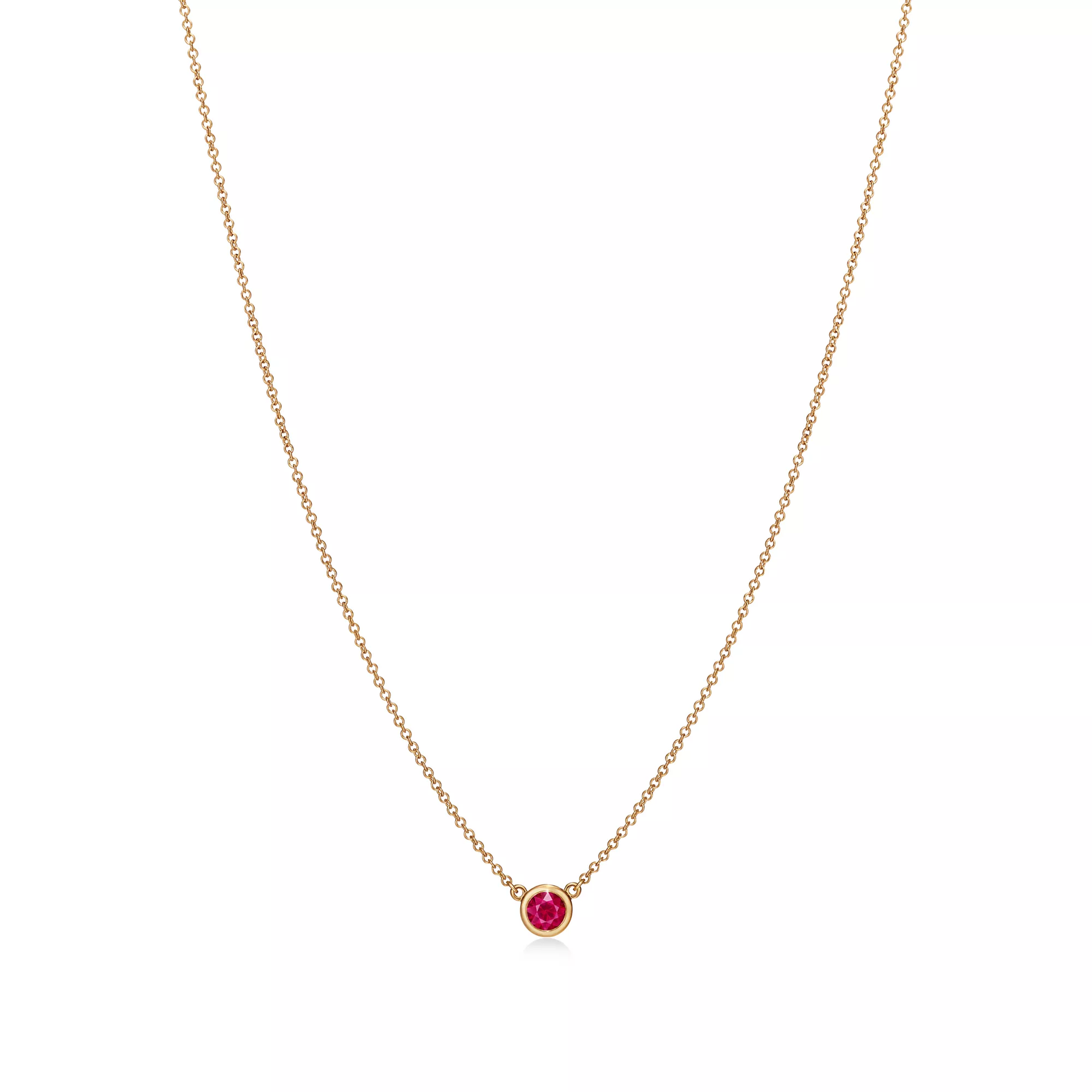 Color by the Yard Pendant in Yellow Gold with a Ruby