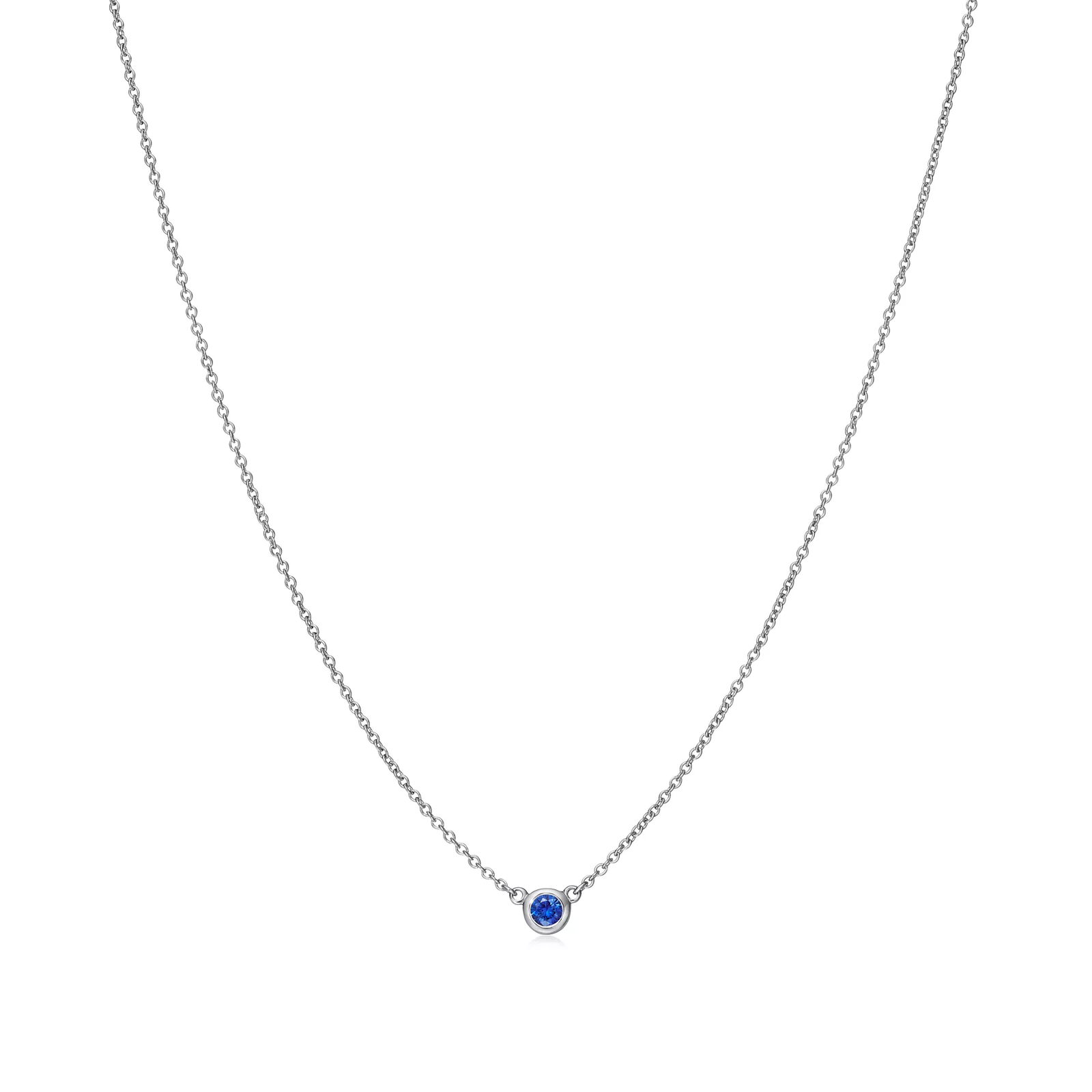 Color by the Yard Pendant in Platinum with a Sapphire