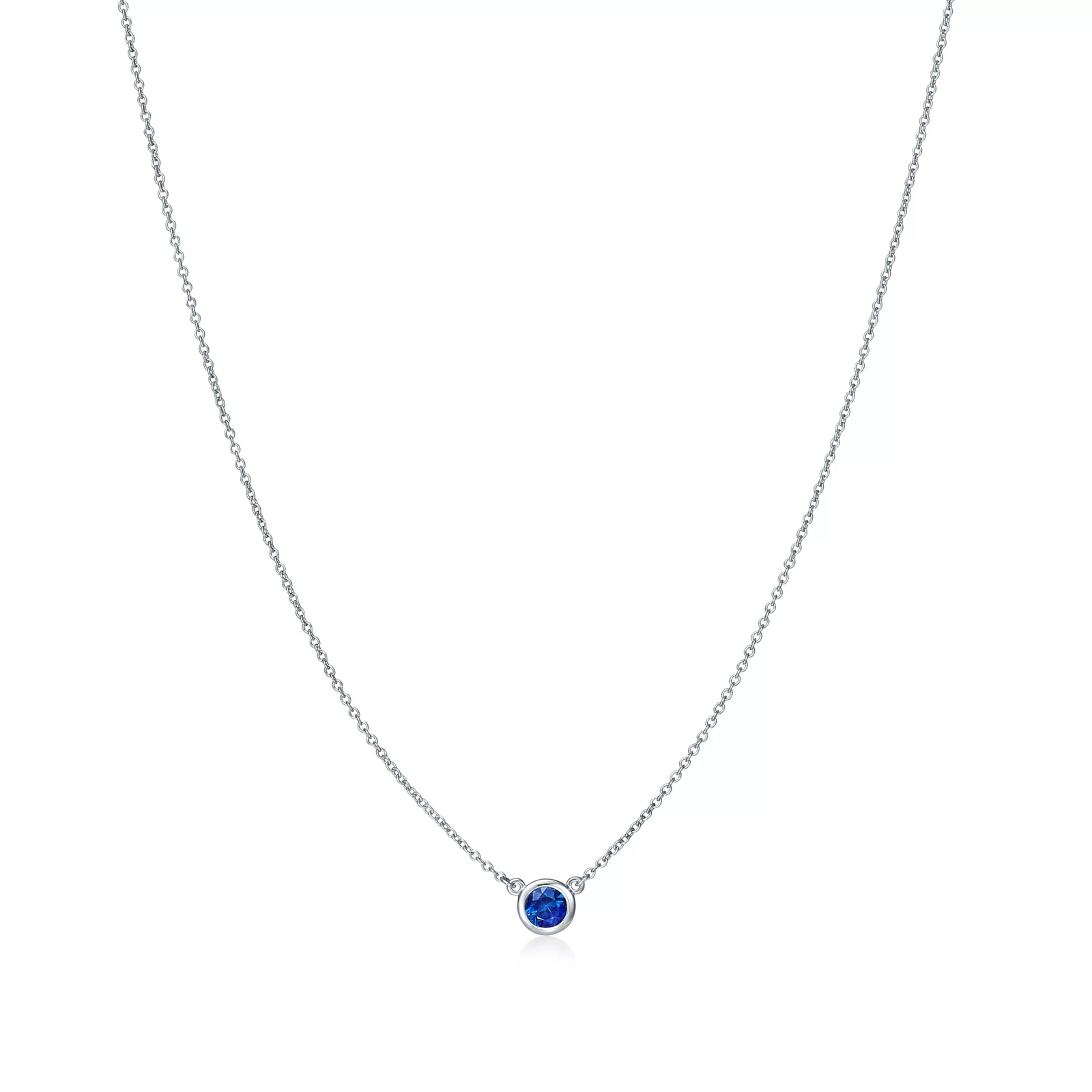 Color by the Yard Pendant in Platinum with a Sapphire