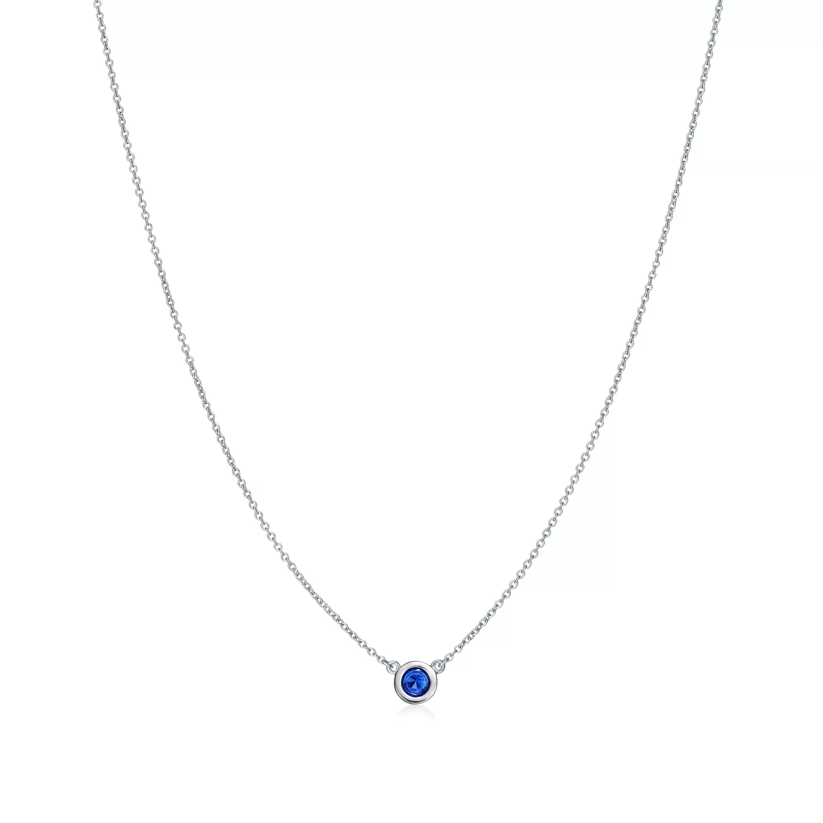 Color by the Yard Pendant in Platinum with a Sapphire