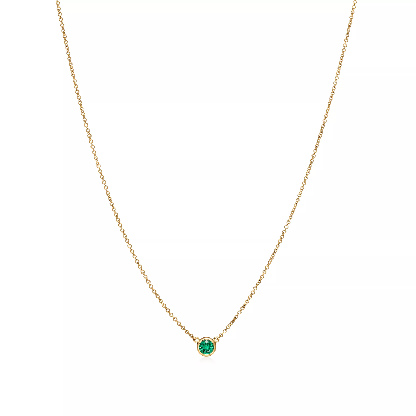 Color by the Yard Pendant in Yellow Gold with an Emerald