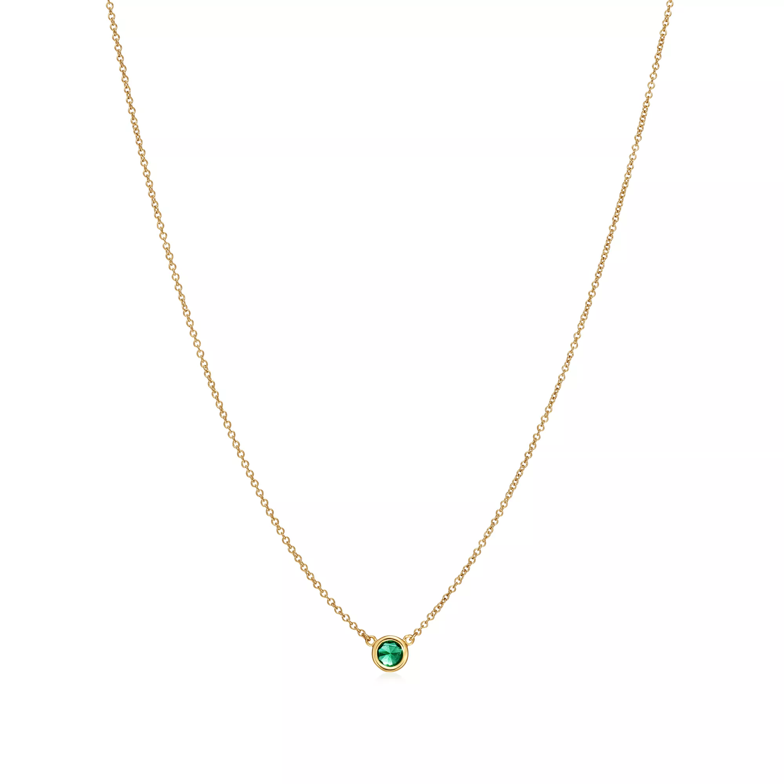 Color by the Yard Pendant in Yellow Gold with an Emerald