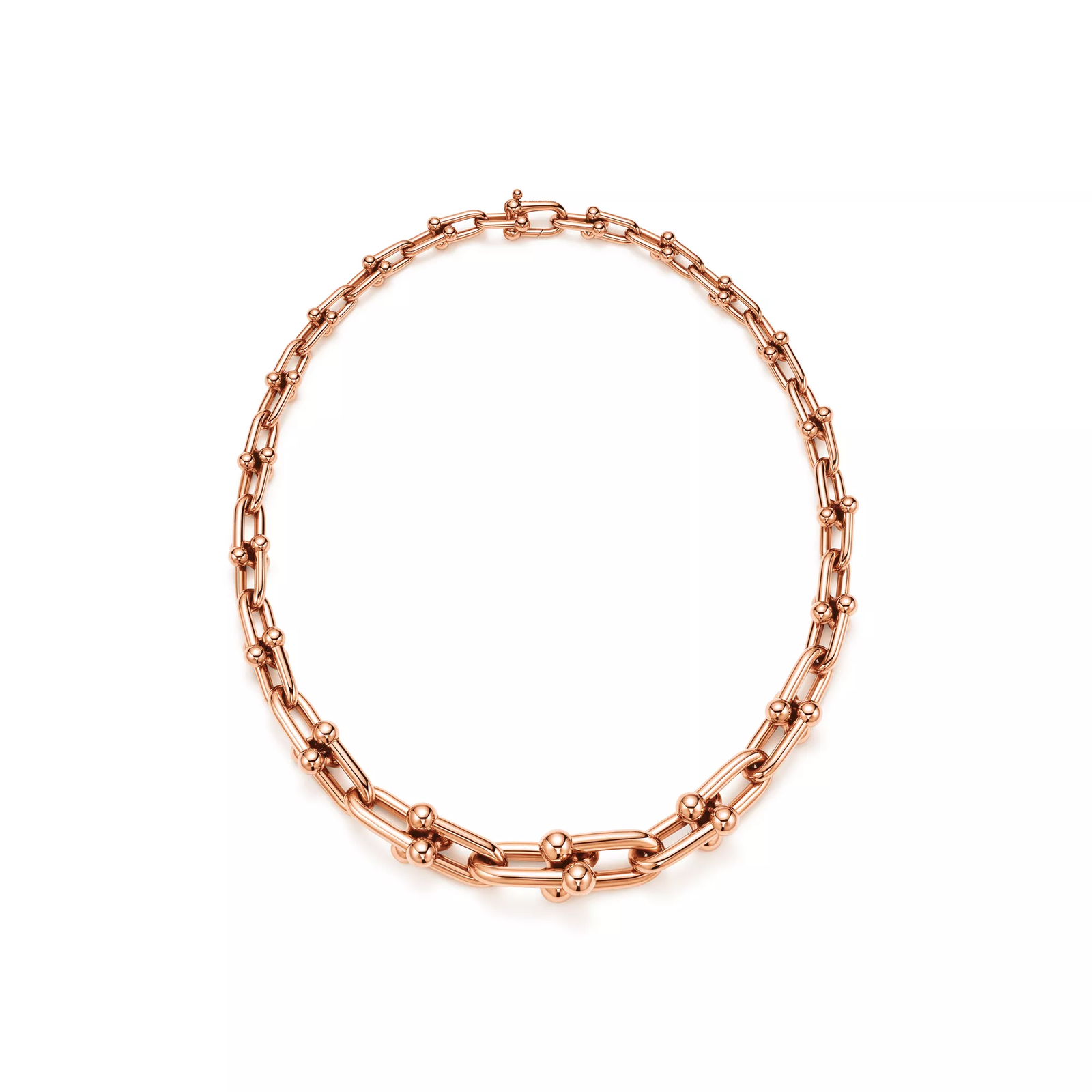 Graduated Link Necklace in Rose Gold