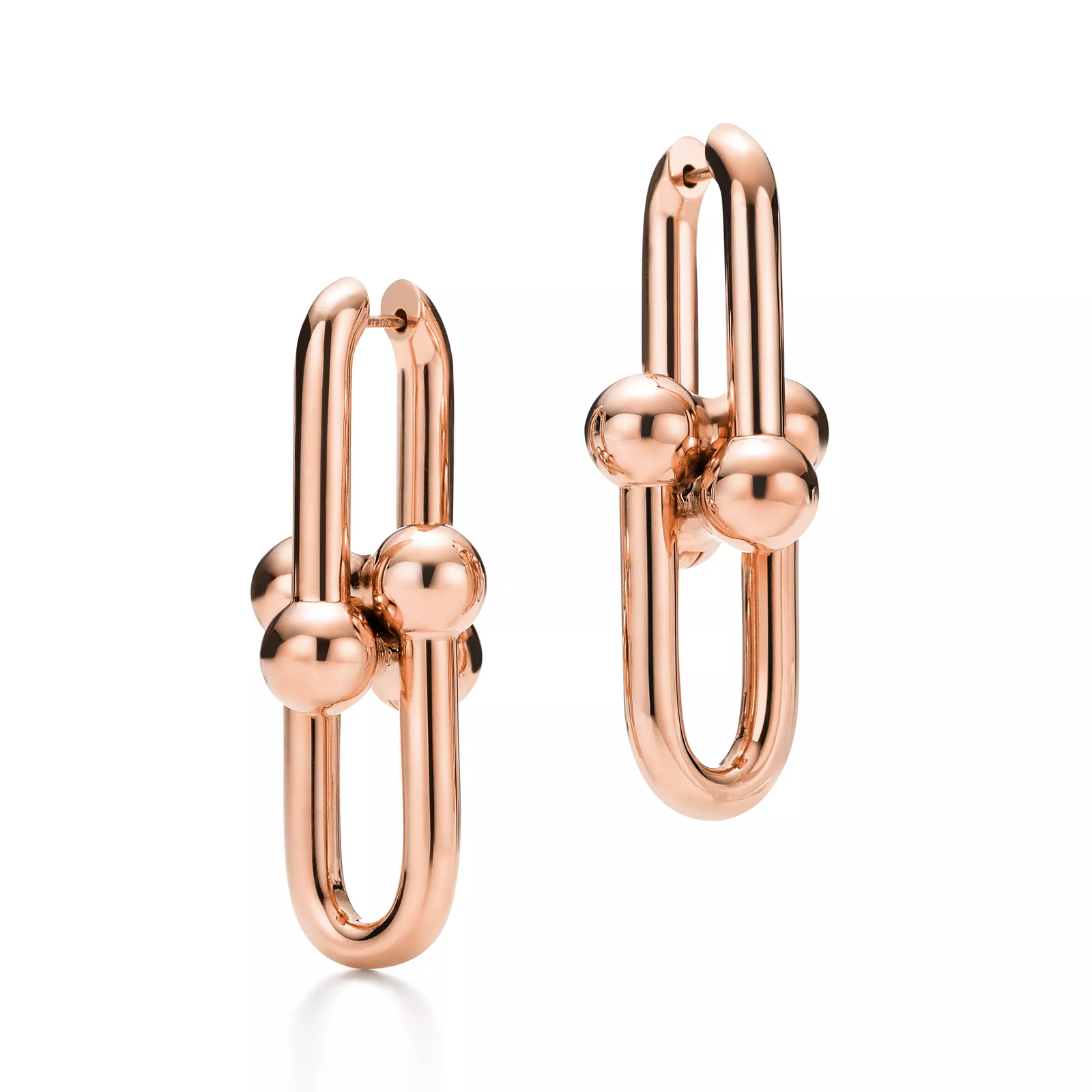 Extra Large Link Earrings in Rose Gold