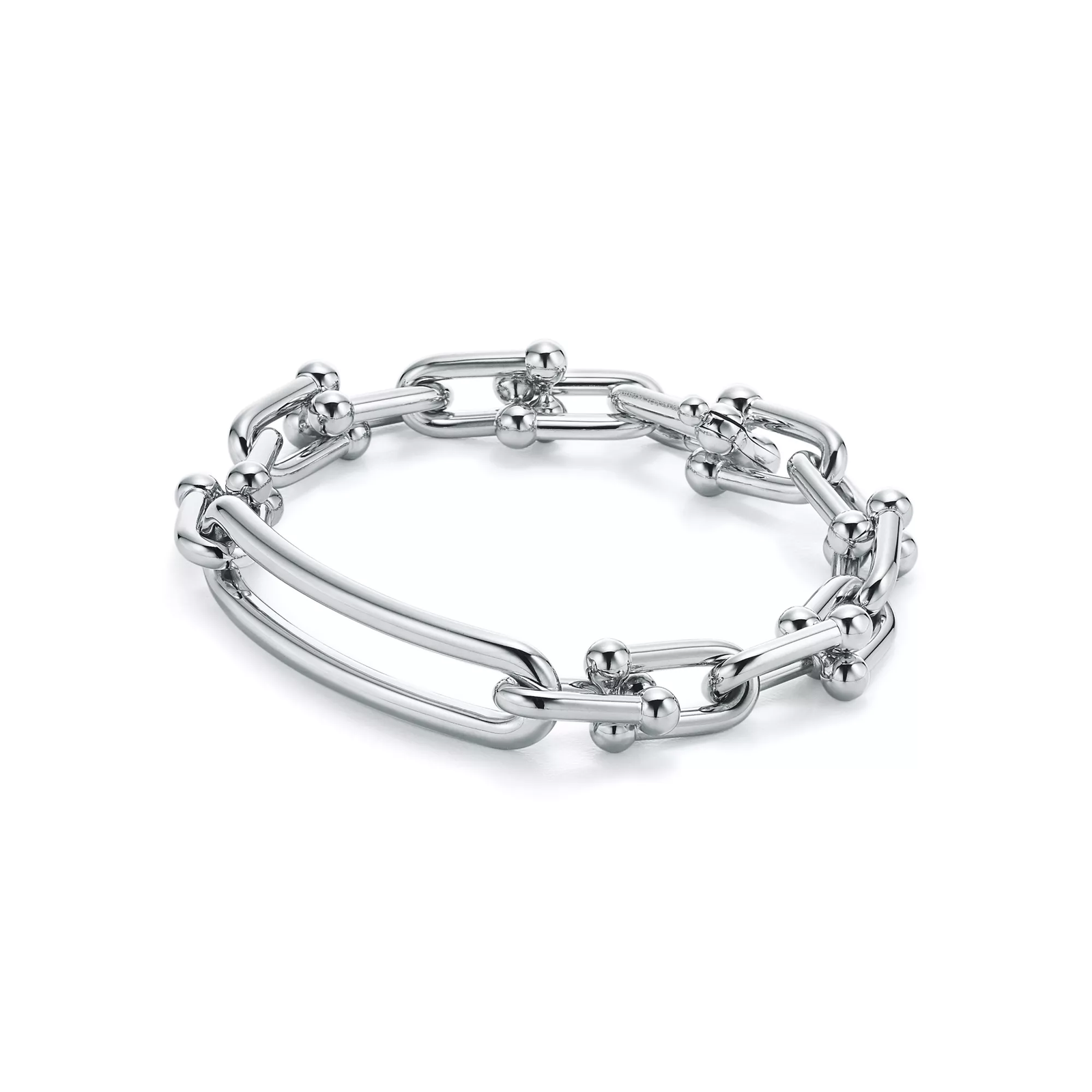 Elongated Link Bracelet in Sterling Silver