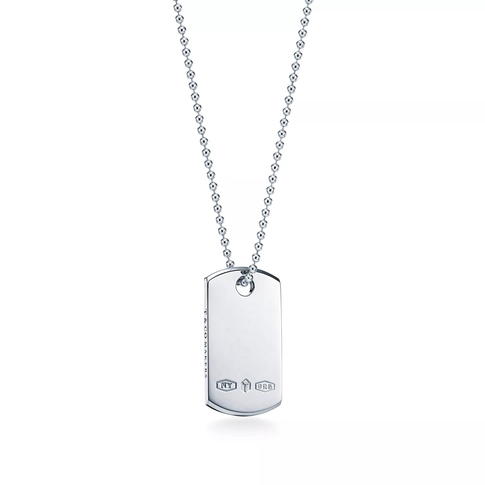 Makers I.D. Tag Pendant in Sterling Silver, 24"