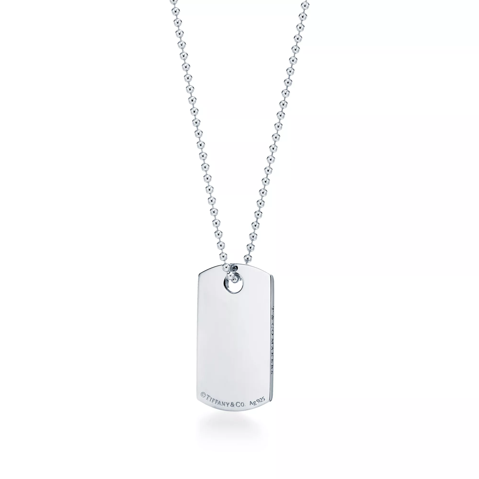 Makers I.D. Tag Pendant in Sterling Silver, 24"