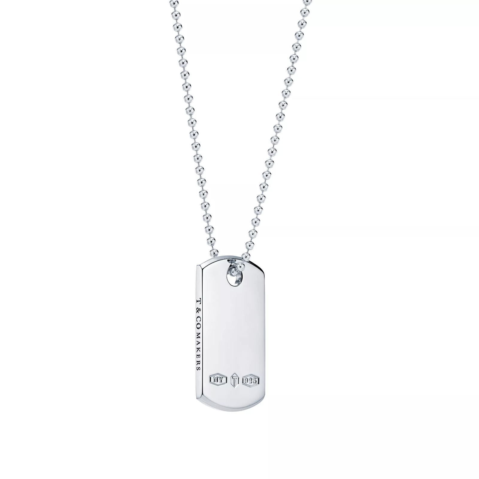 Makers I.D. Tag Pendant in Sterling Silver, 24"