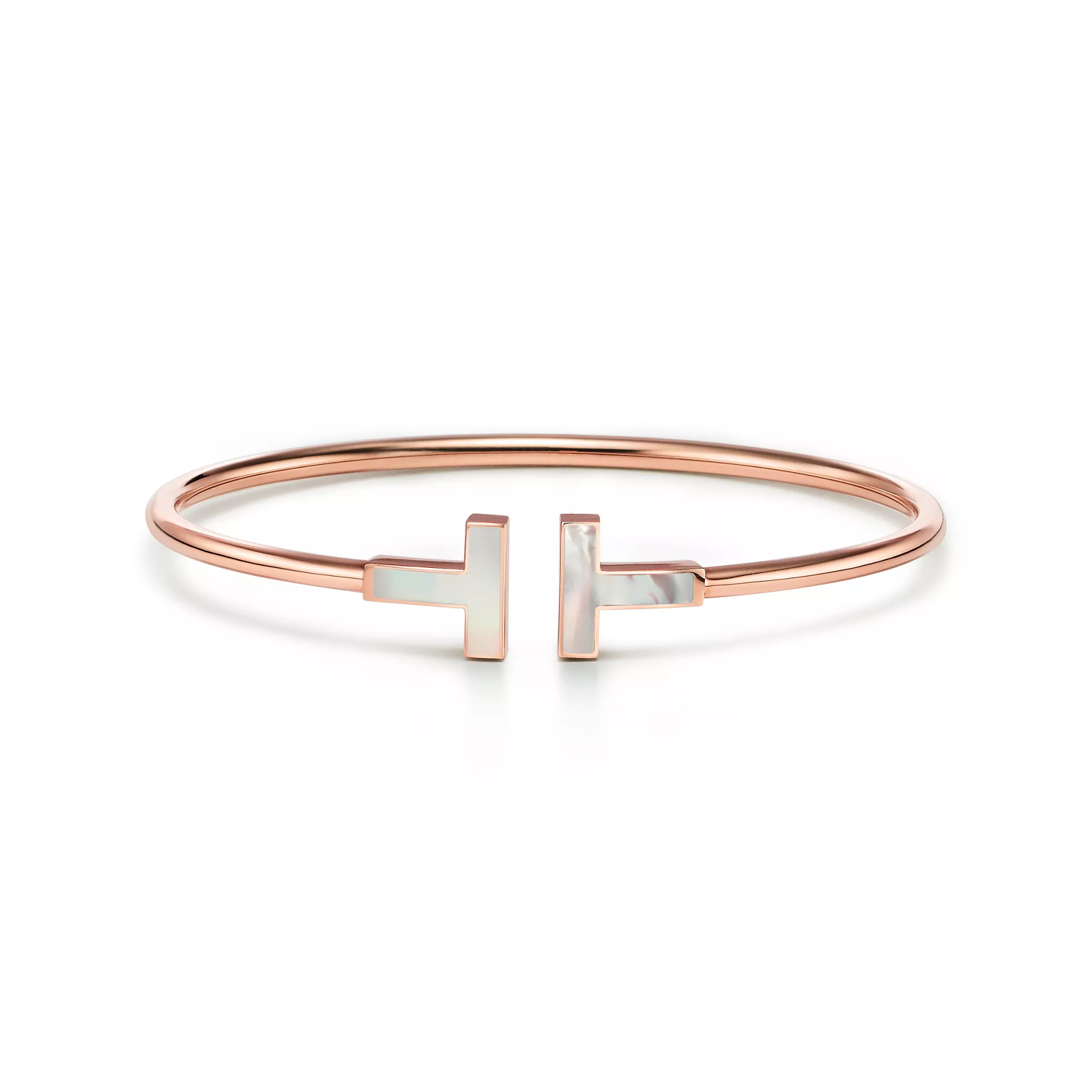 Wire Bracelet in Rose Gold with Mother-of-pearl