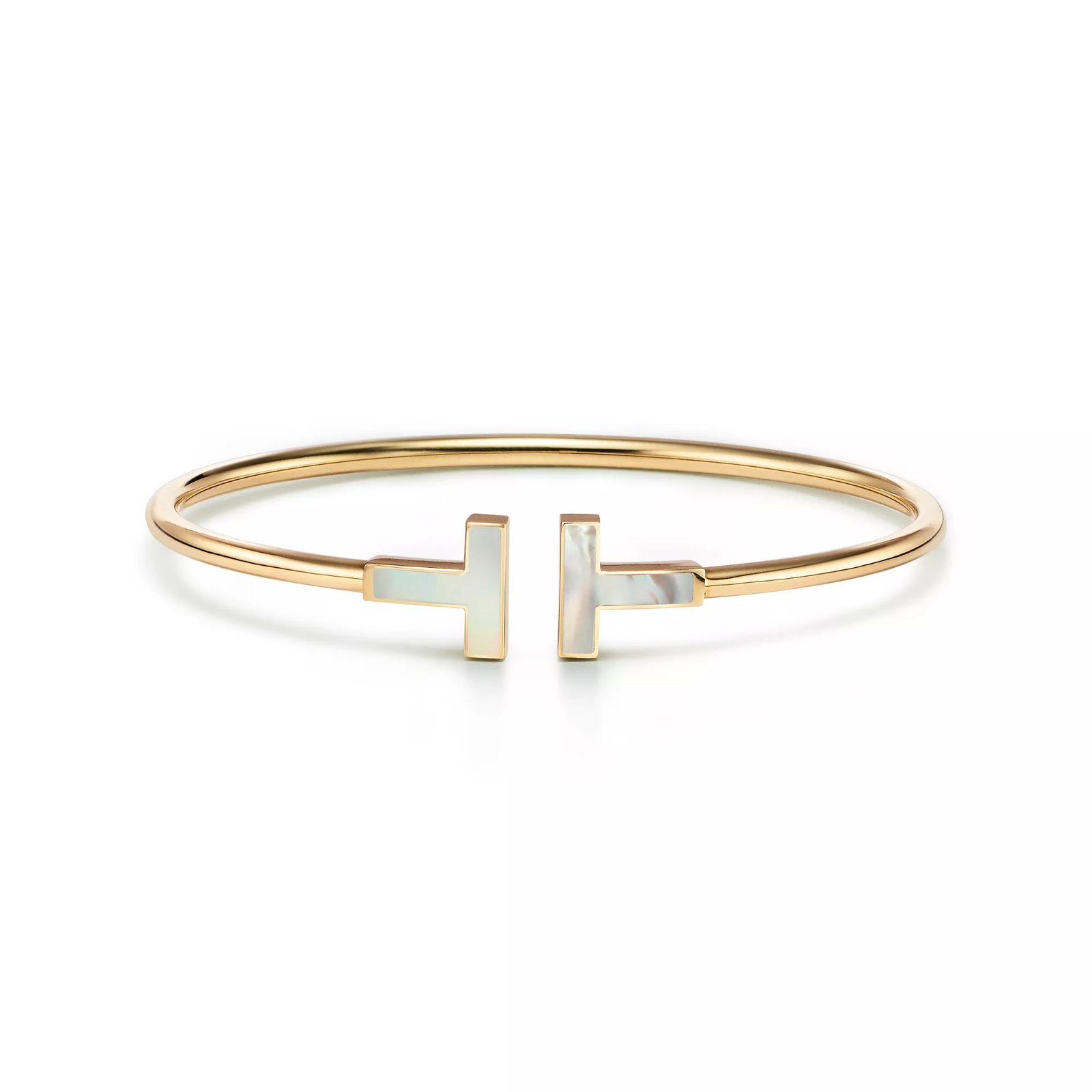 Wire Bracelet in Yellow Gold with Mother-of-pearl
