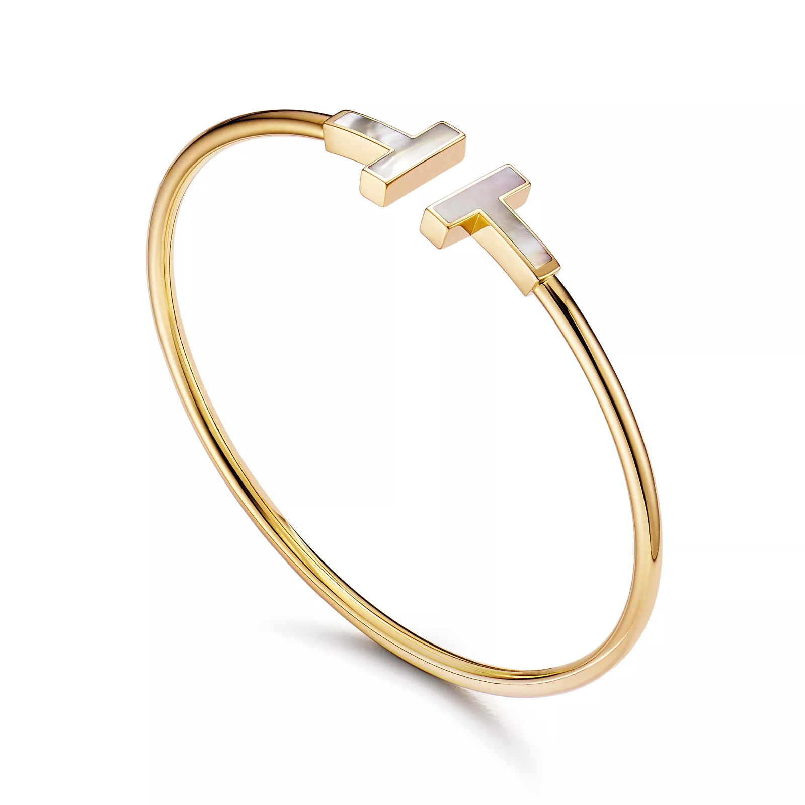Wire Bracelet in Yellow Gold with Mother-of-pearl