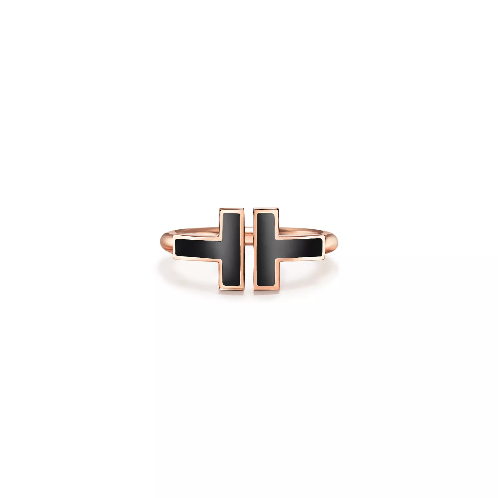 Black Onyx Wire Ring in Rose Gold