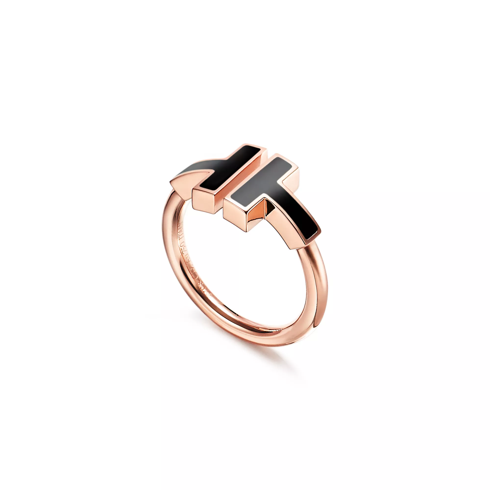 Black Onyx Wire Ring in Rose Gold