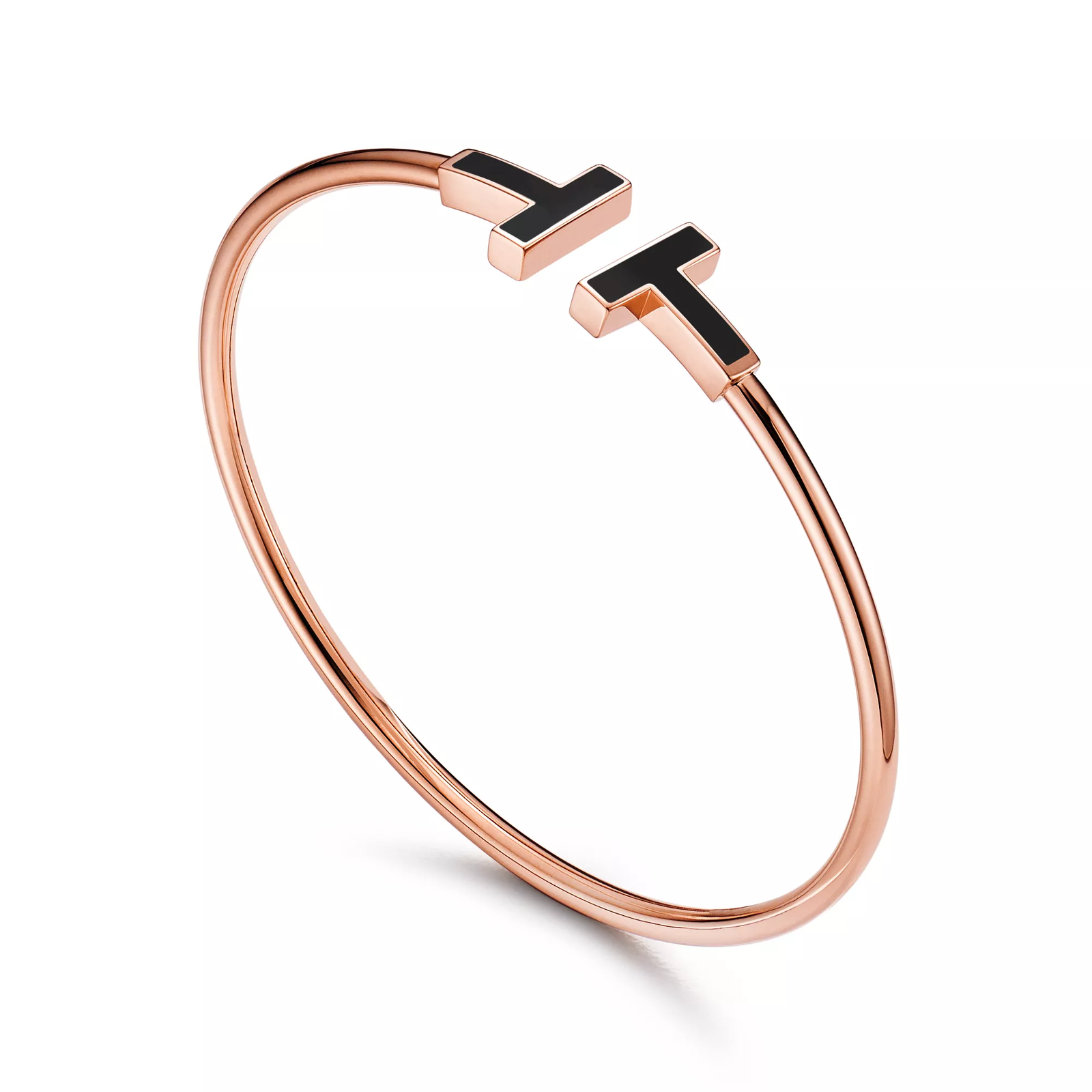 Black Onyx Wire Bracelet in Rose Gold