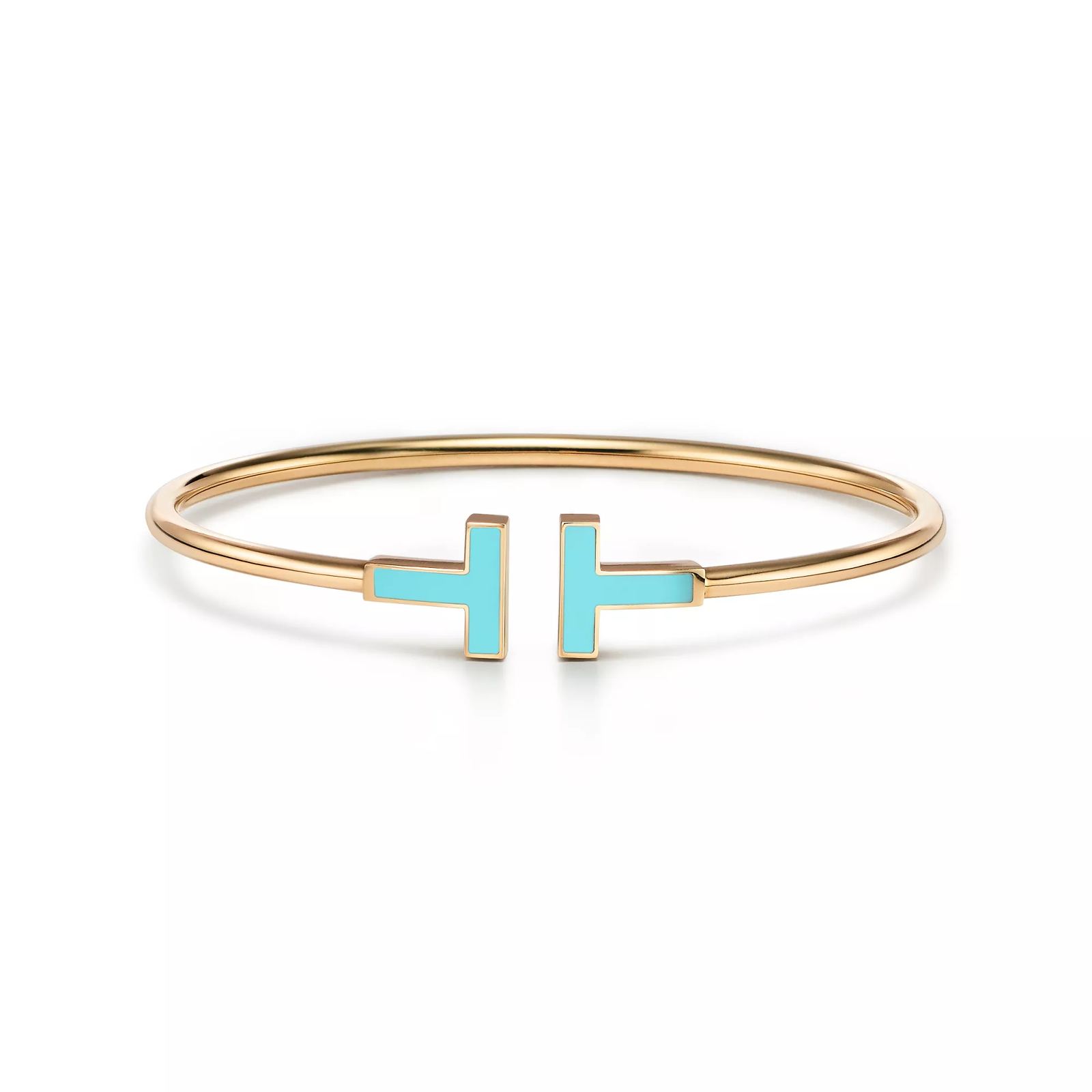 Turquoise Wire Bracelet in Yellow Gold
