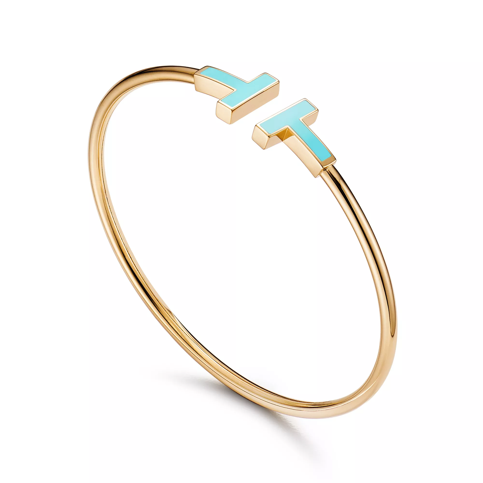 Turquoise Wire Bracelet in Yellow Gold