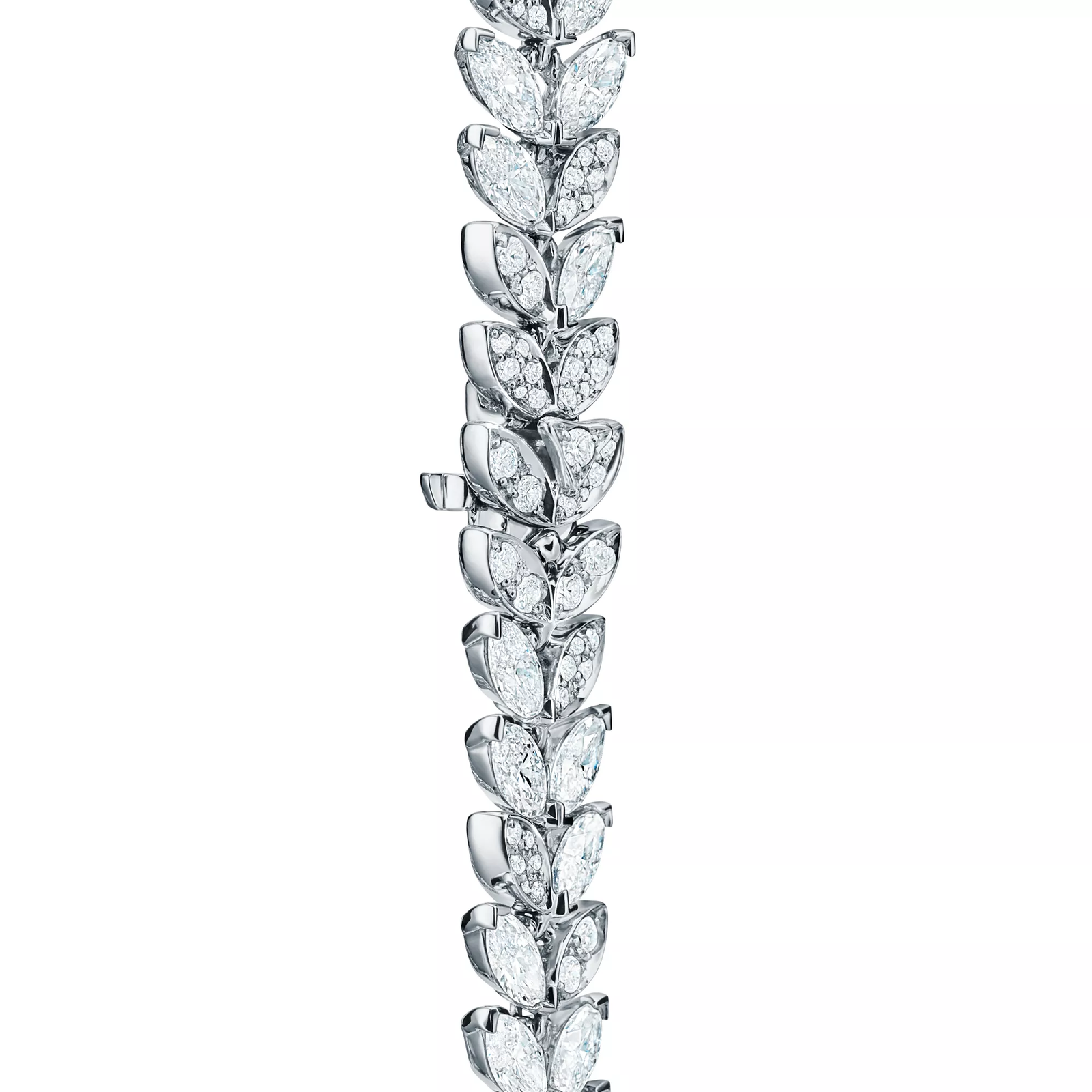 Diamond Vine Necklace in Platinum, 16"