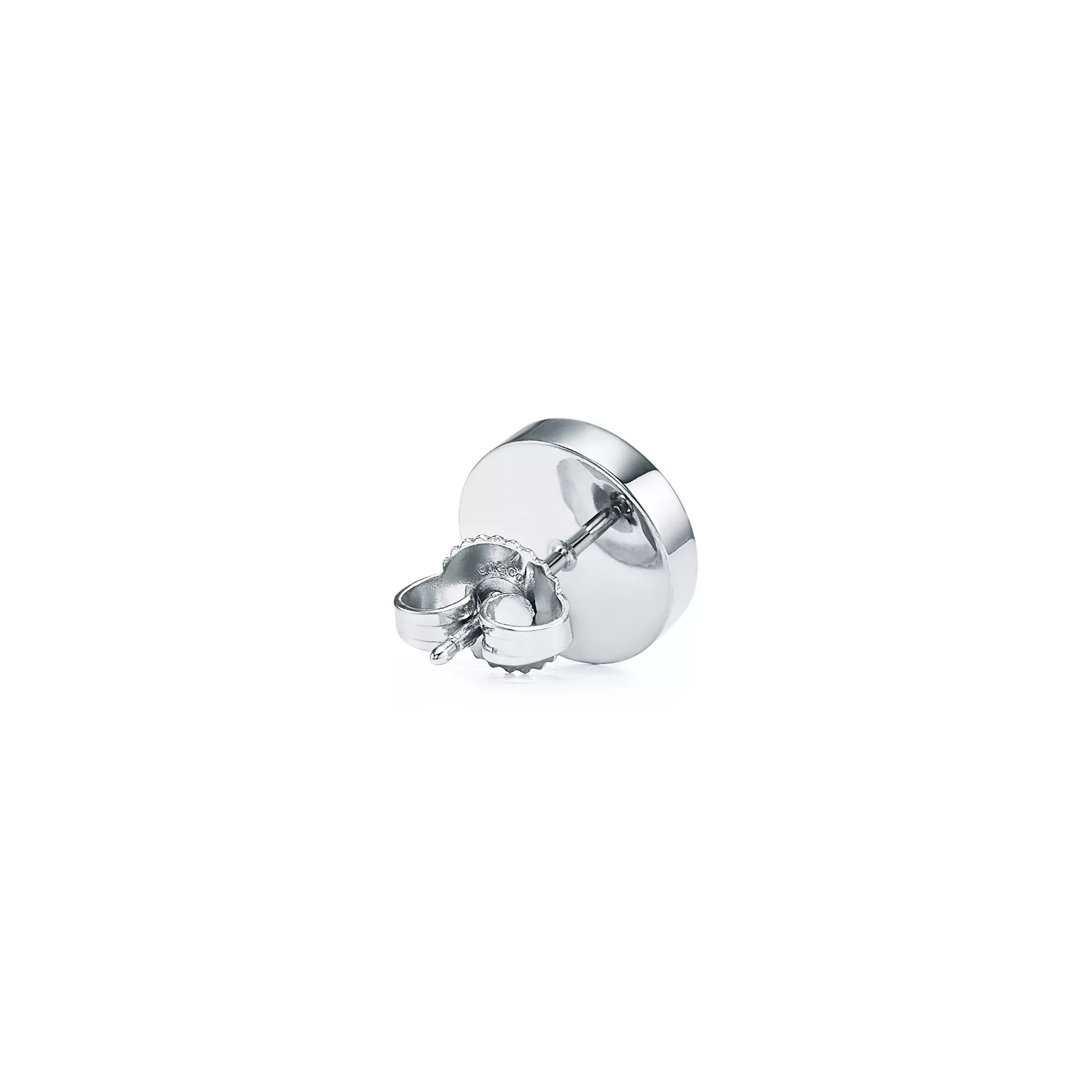Turquoise Circle Earrings in White Gold