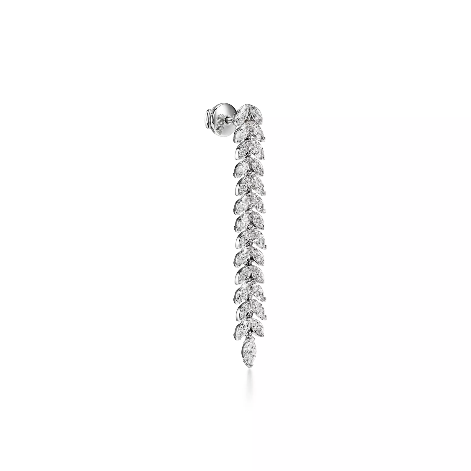 Diamond Vine Drop Earrings in Platinum