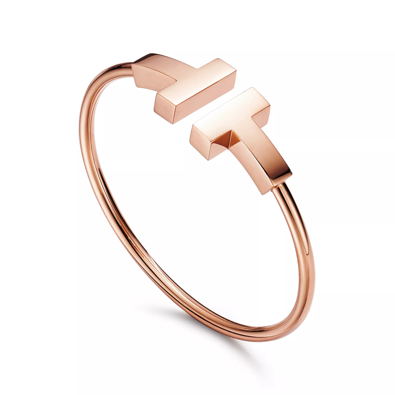 Wide Wire Bracelet in Rose Gold