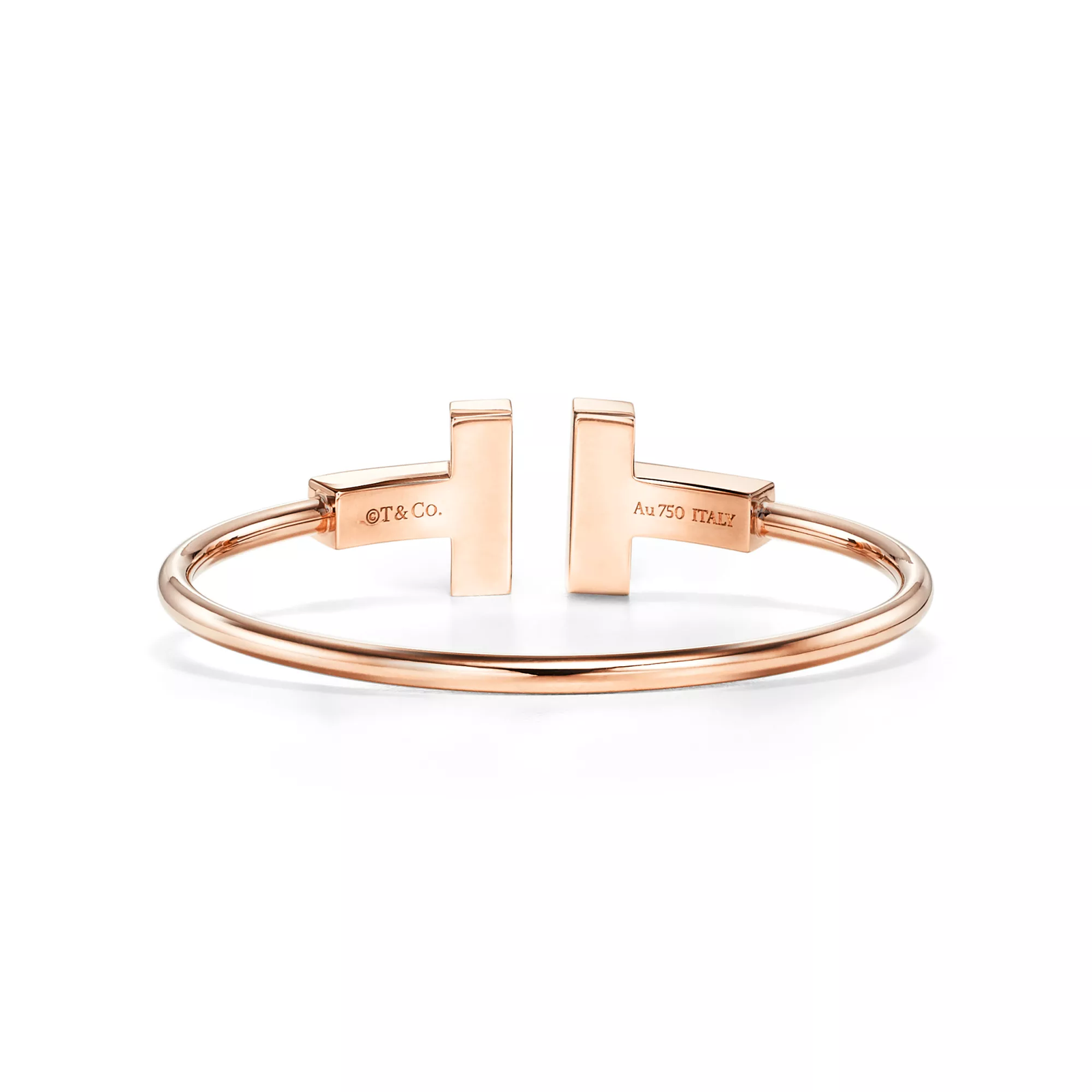 Wide Wire Bracelet in Rose Gold