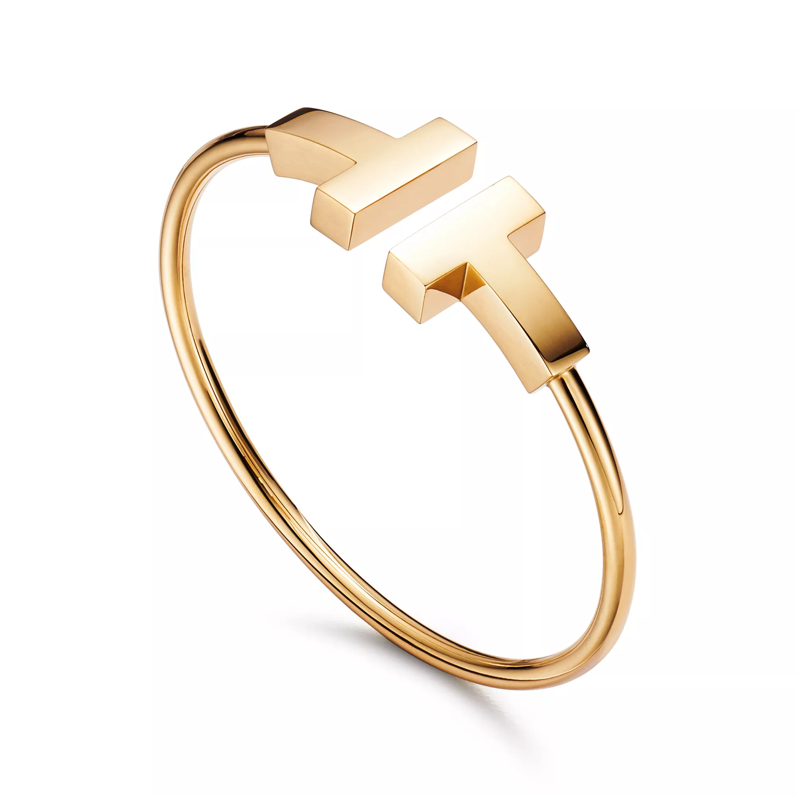 Wide Wire Bracelet in Yellow Gold