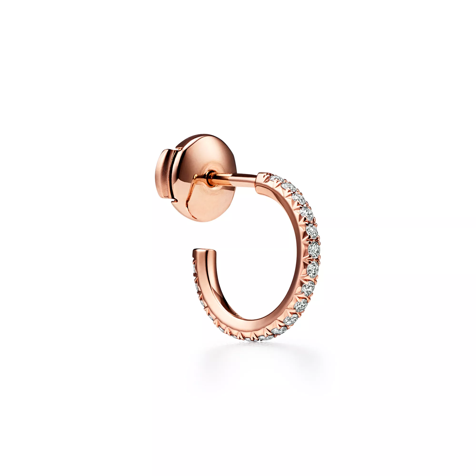 Hoop Earrings in Rose Gold with Diamonds, Small