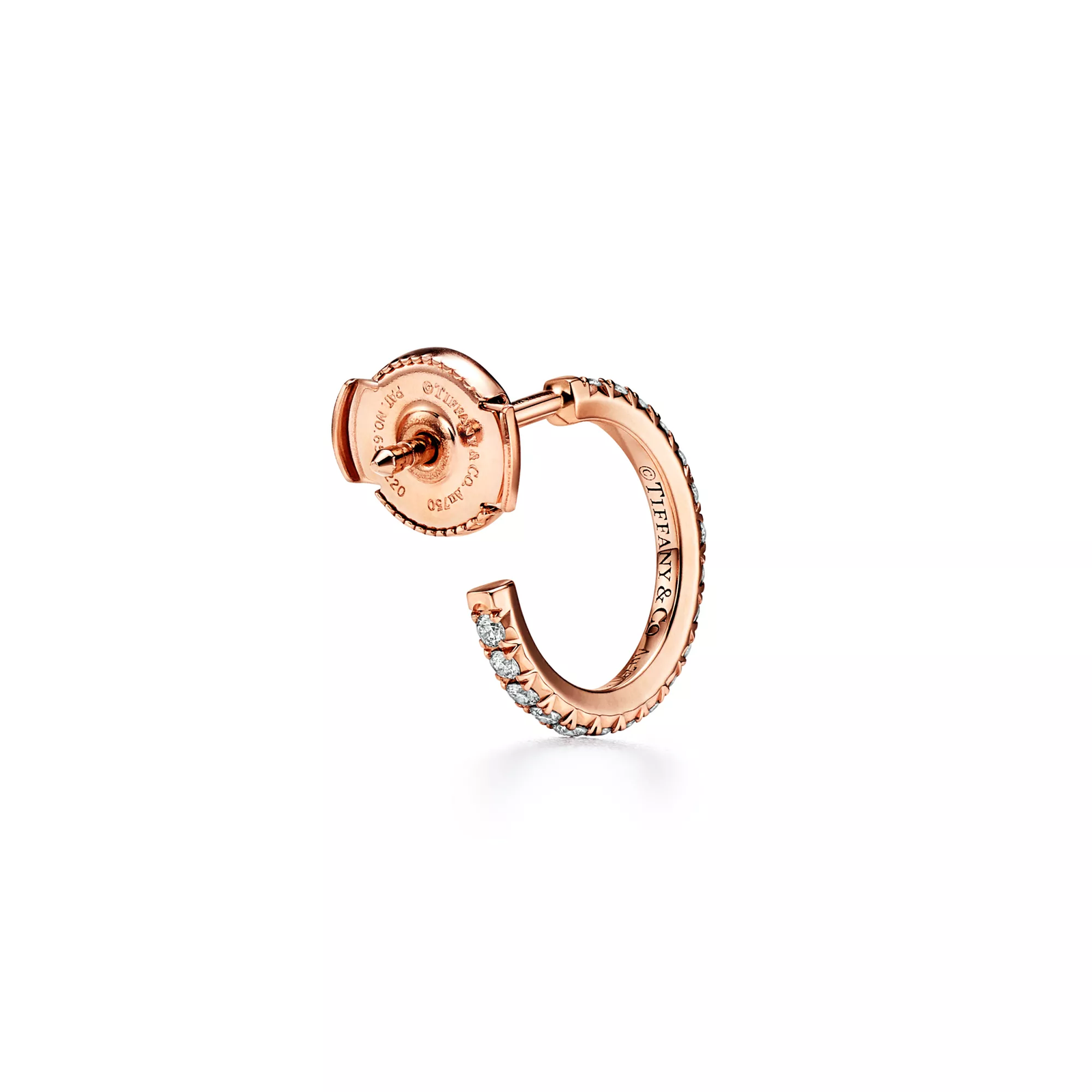 Hoop Earrings in Rose Gold with Diamonds, Small