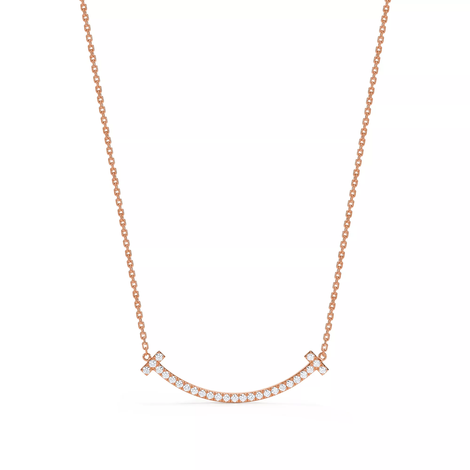 Medium Smile Pendant in Rose Gold with Diamonds