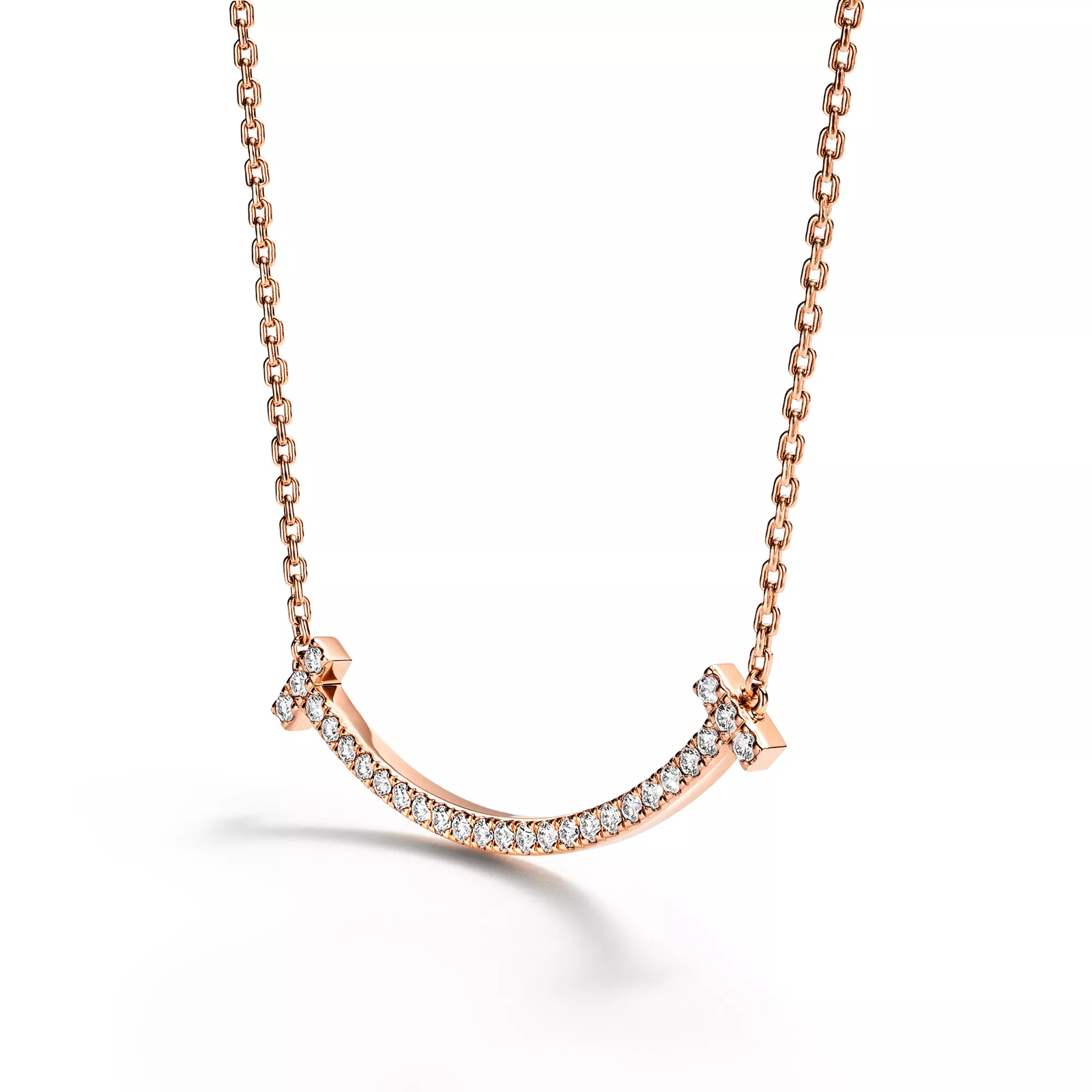 Medium Smile Pendant in Rose Gold with Diamonds