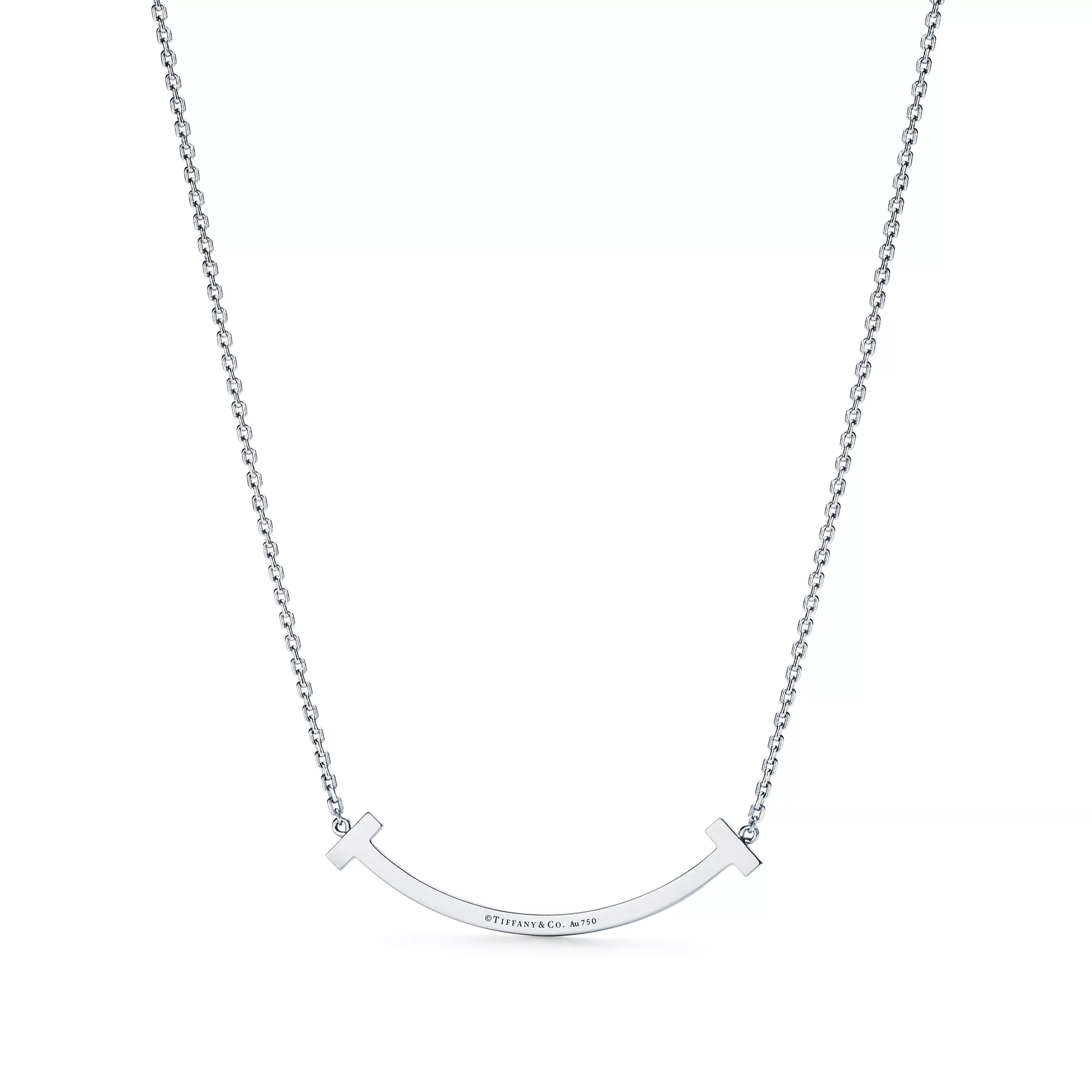 Medium Smile Pendant in White Gold with Diamonds