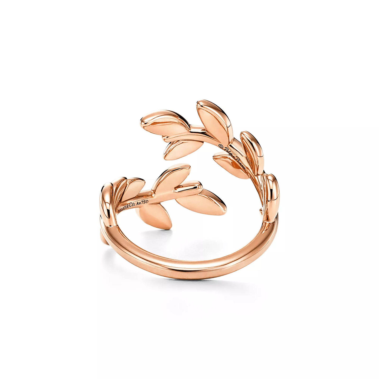 Olive Leaf Bypass Ring in Rose Gold