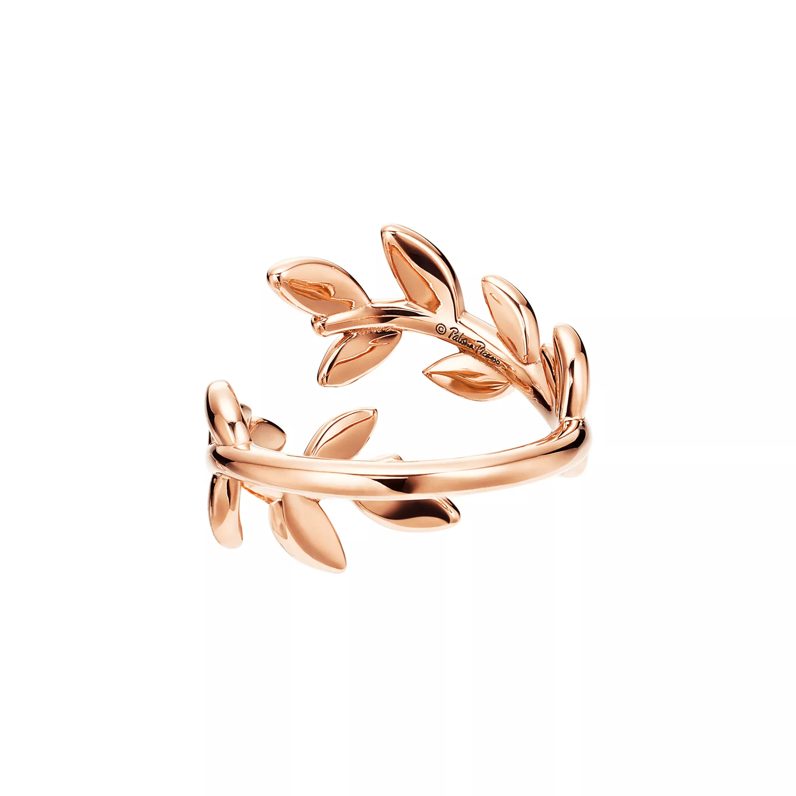 Olive Leaf Bypass Ring in Rose Gold