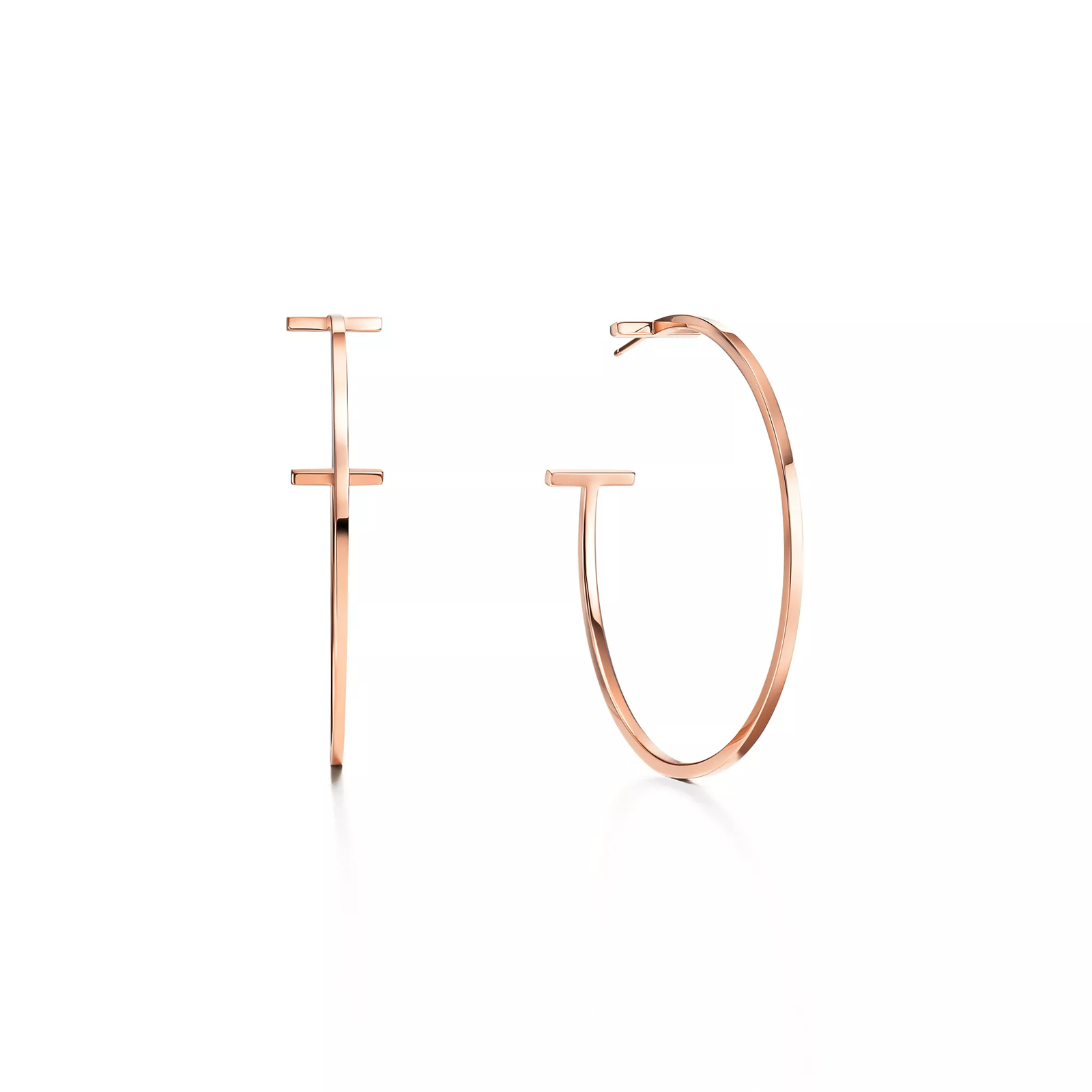 Wire Hoop Earrings in Rose Gold