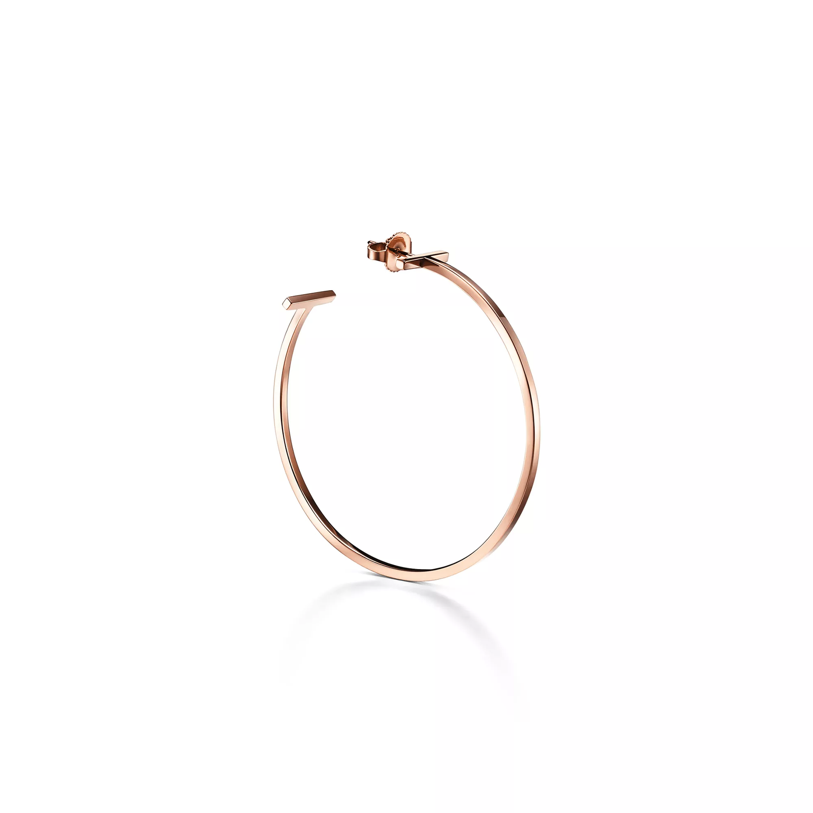 Wire Hoop Earrings in Rose Gold