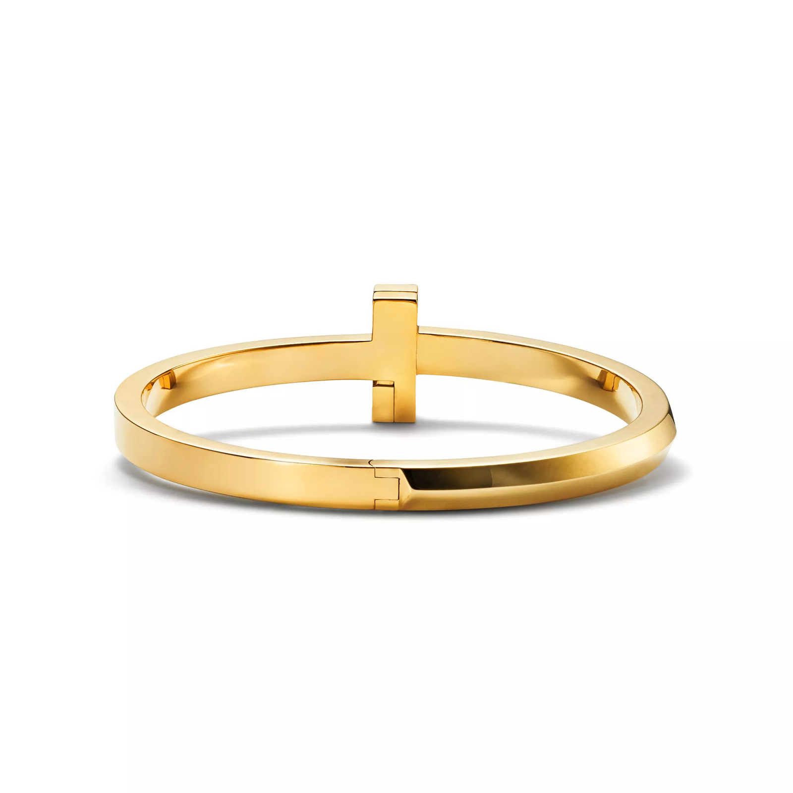 T1 Narrow Hinged Bangle in Yellow Gold