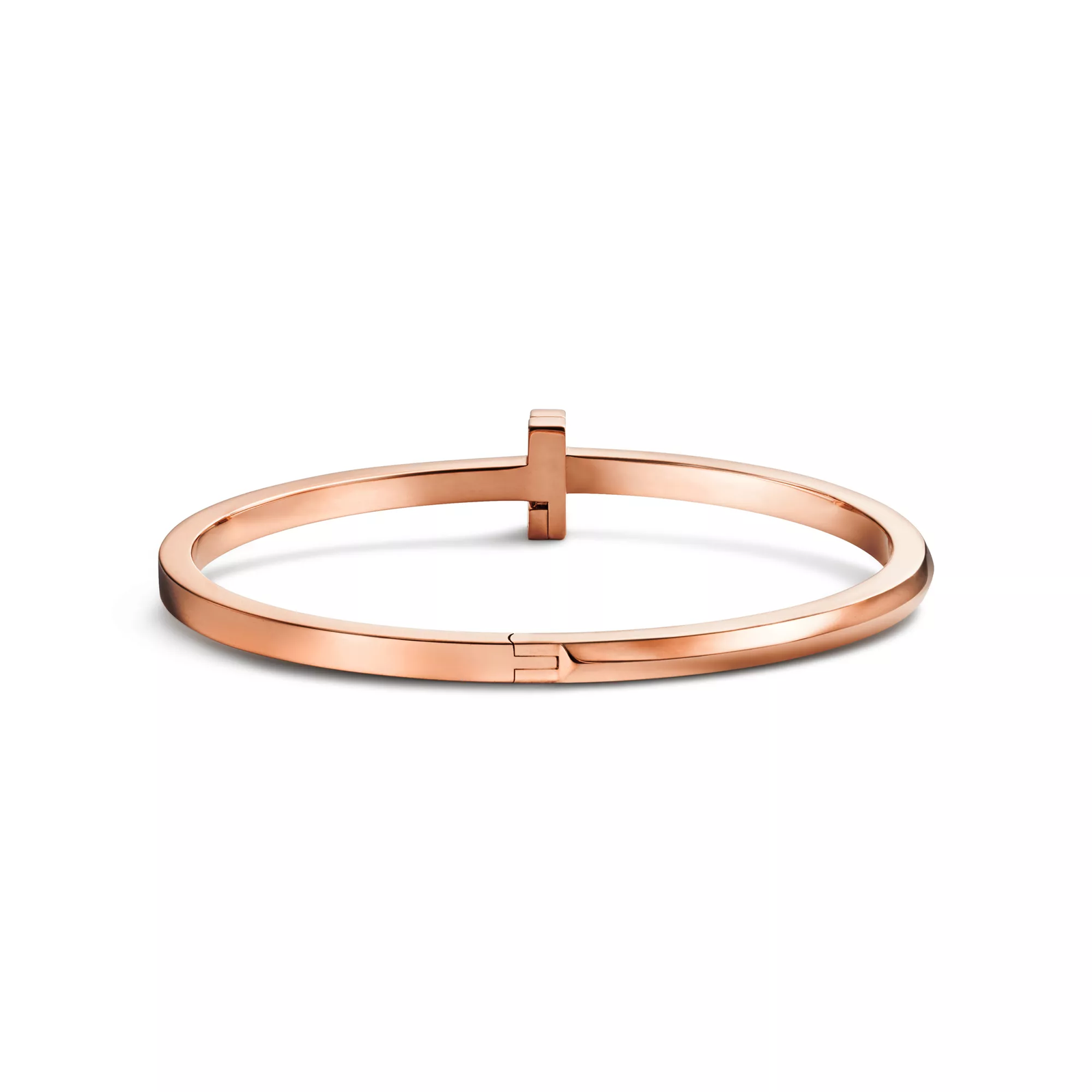 T1 Narrow Hinged Bangle in Rose Gold