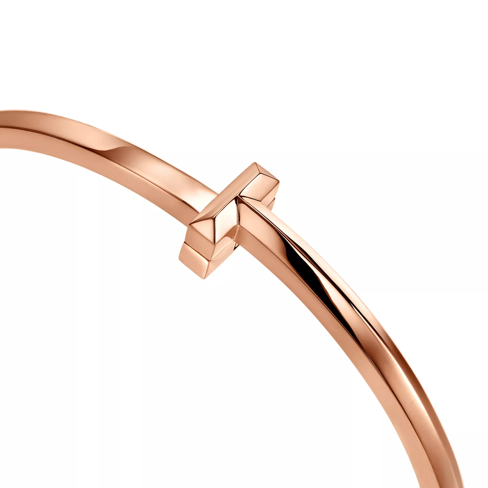 T1 Narrow Hinged Bangle in Rose Gold