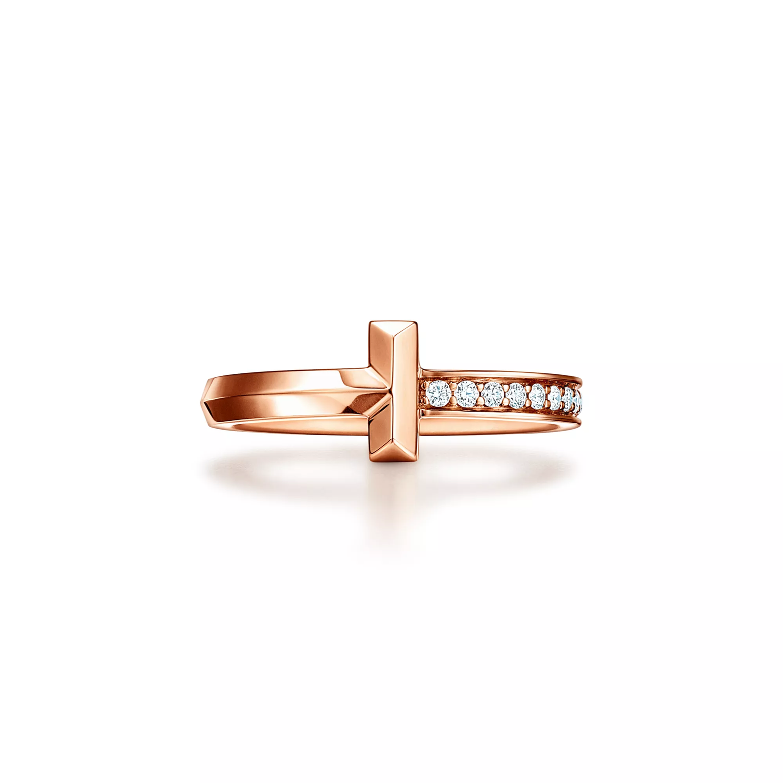 T1 Ring in Rose Gold with Diamonds
