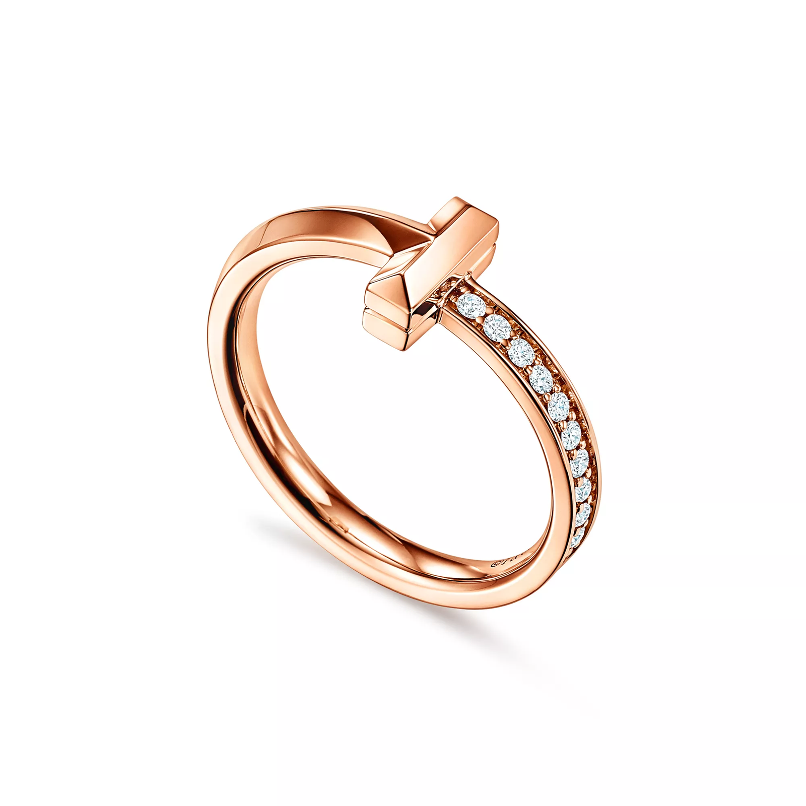 T1 Ring in Rose Gold with Diamonds