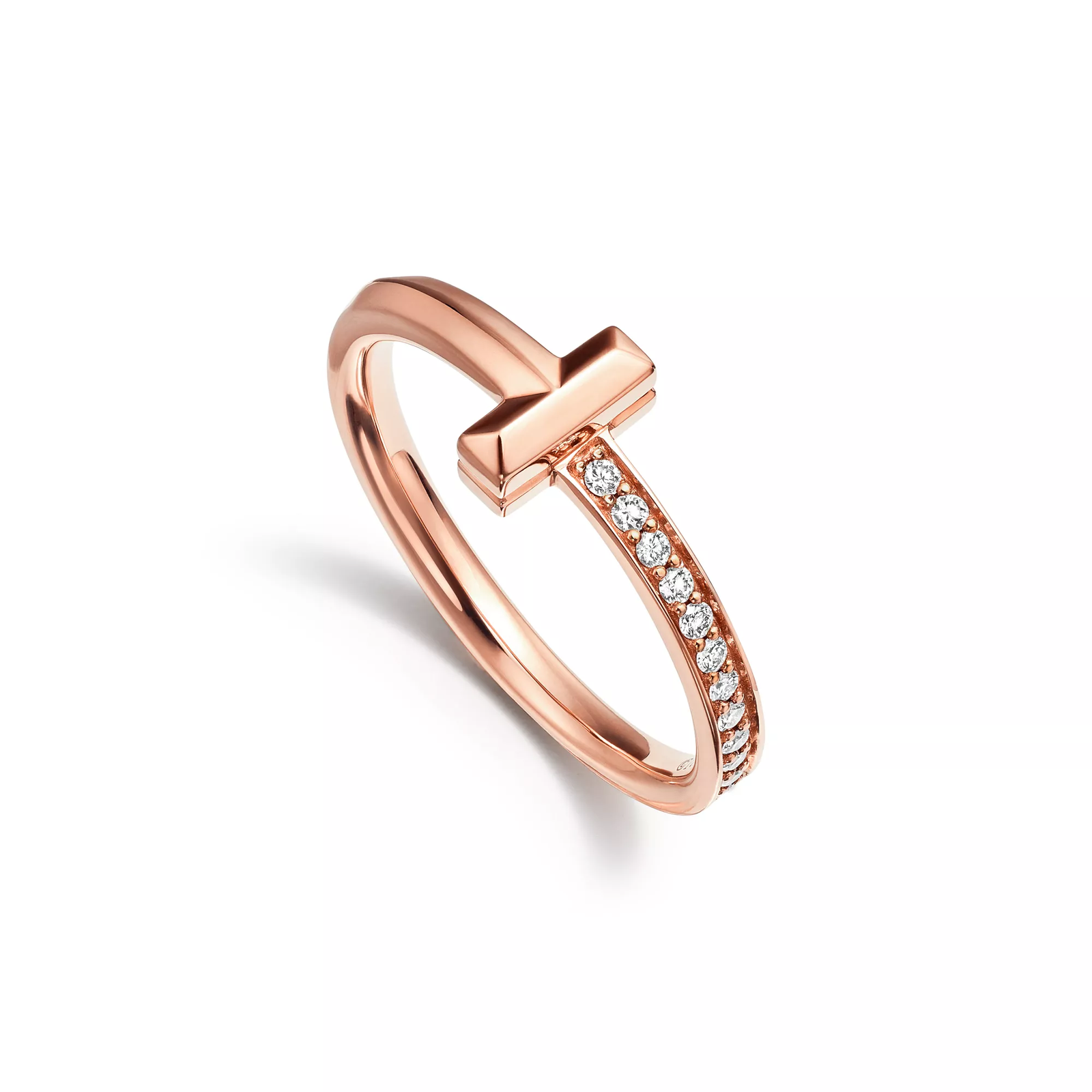 T1 Ring in Rose Gold with Diamonds