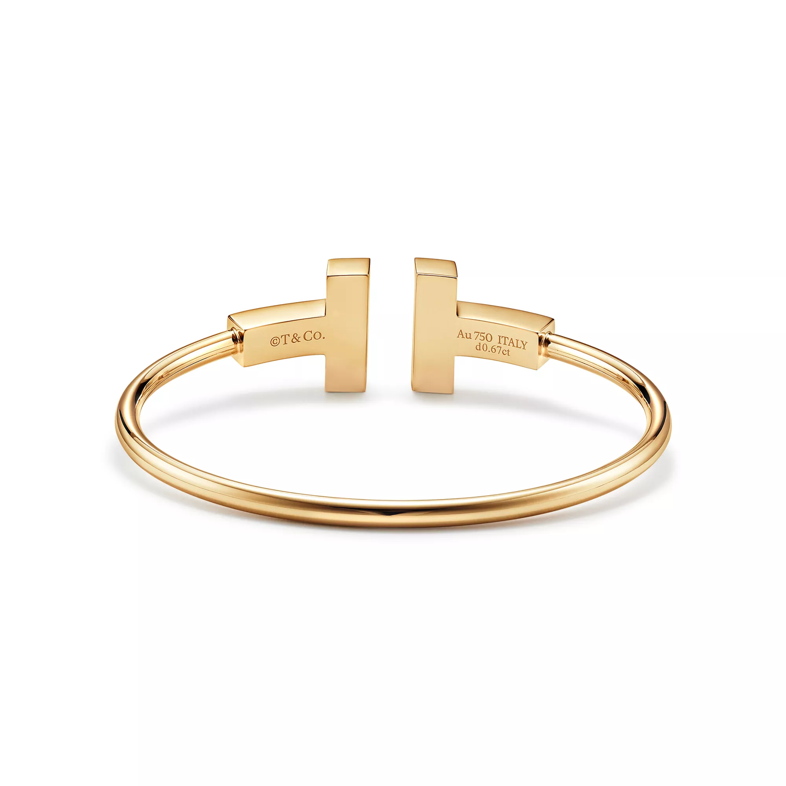 Wide Diamond Wire Bracelet in Yellow Gold