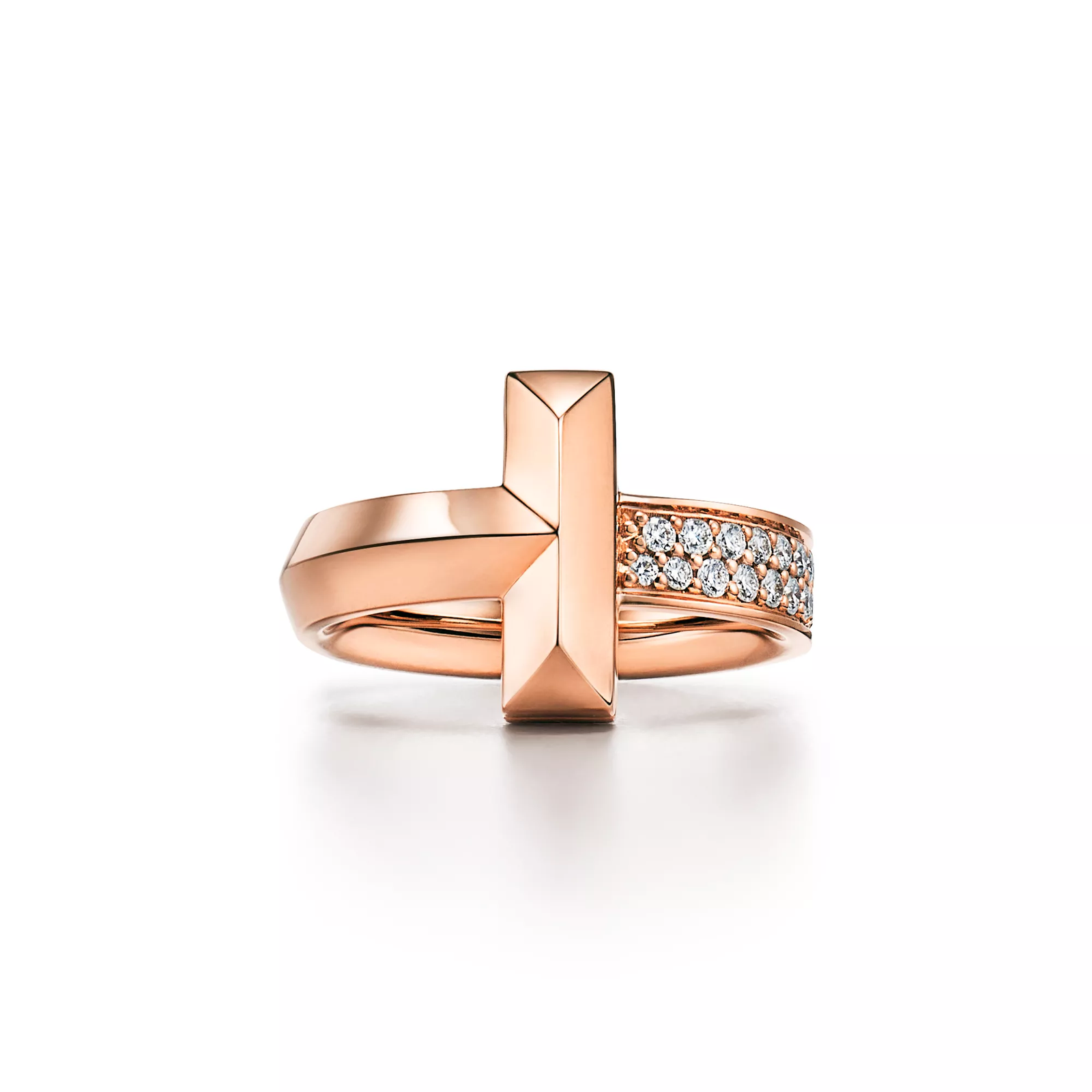 T1 Ring in Rose Gold with Diamonds