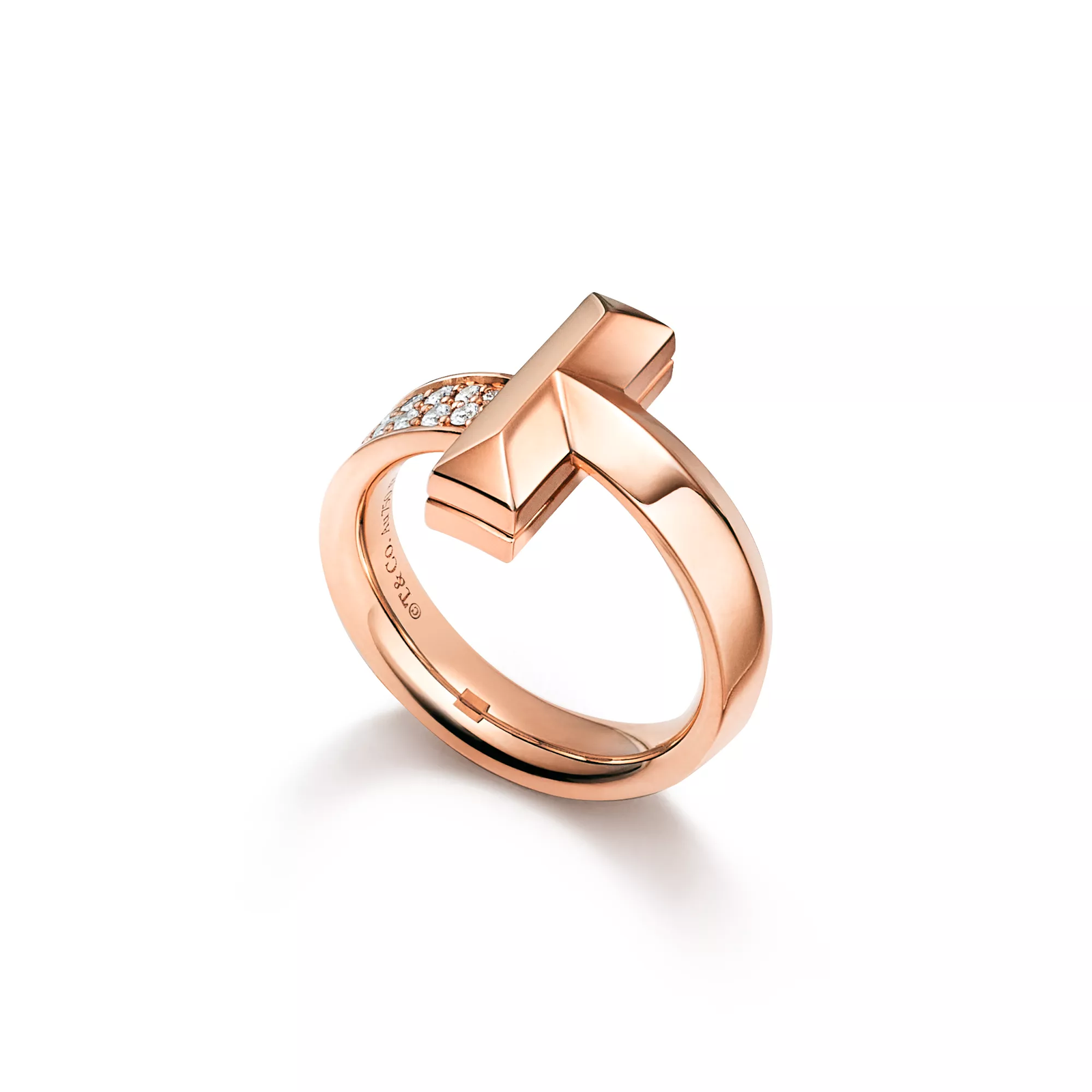 T1 Ring in Rose Gold with Diamonds
