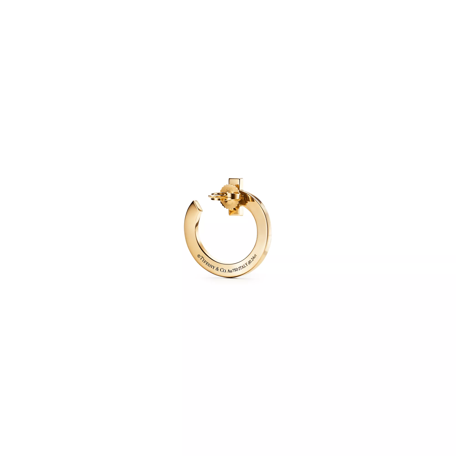 T1 Open Hoop Earrings in Gold with Diamonds