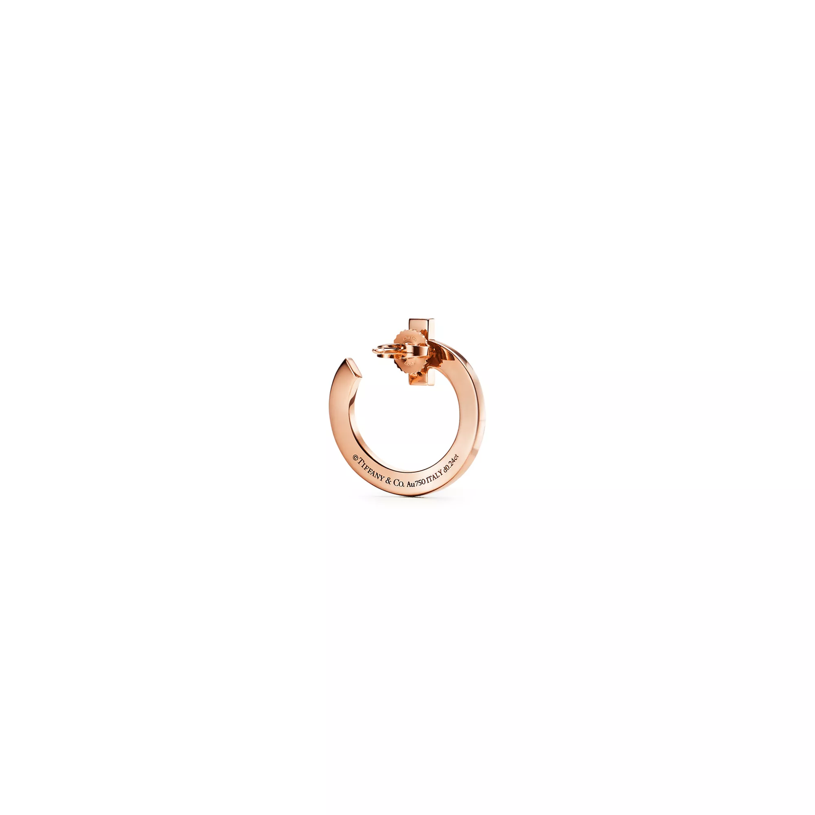 T1 Open Hoop Earrings in Rose Gold with Diamonds
