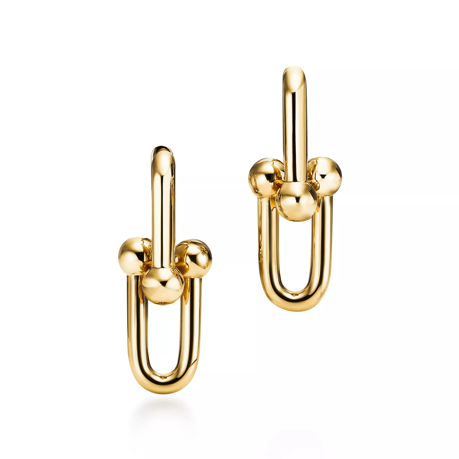Large Link Earrings in Yellow Gold